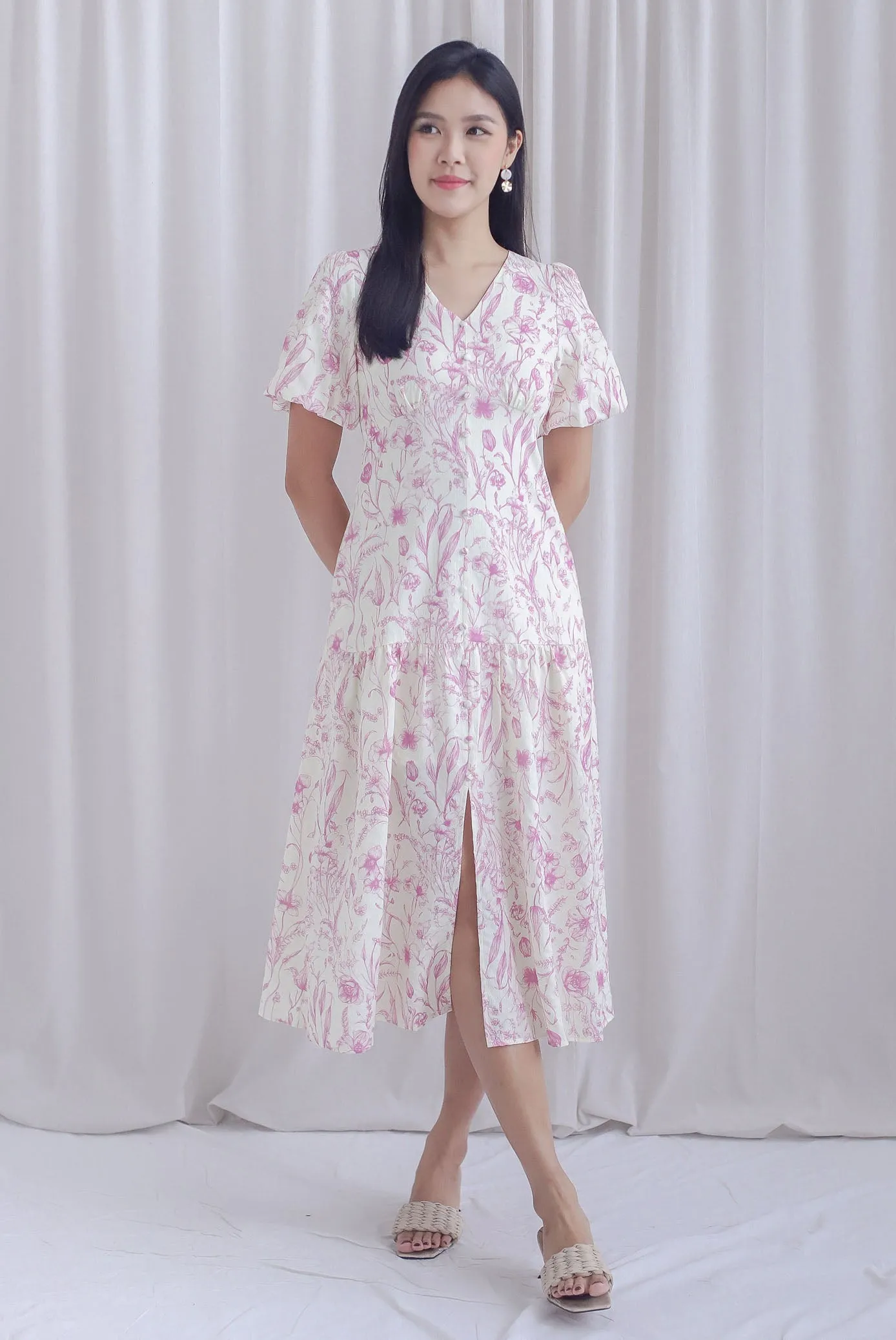 Marney Slit Mermaid Maxi Dress In Pink