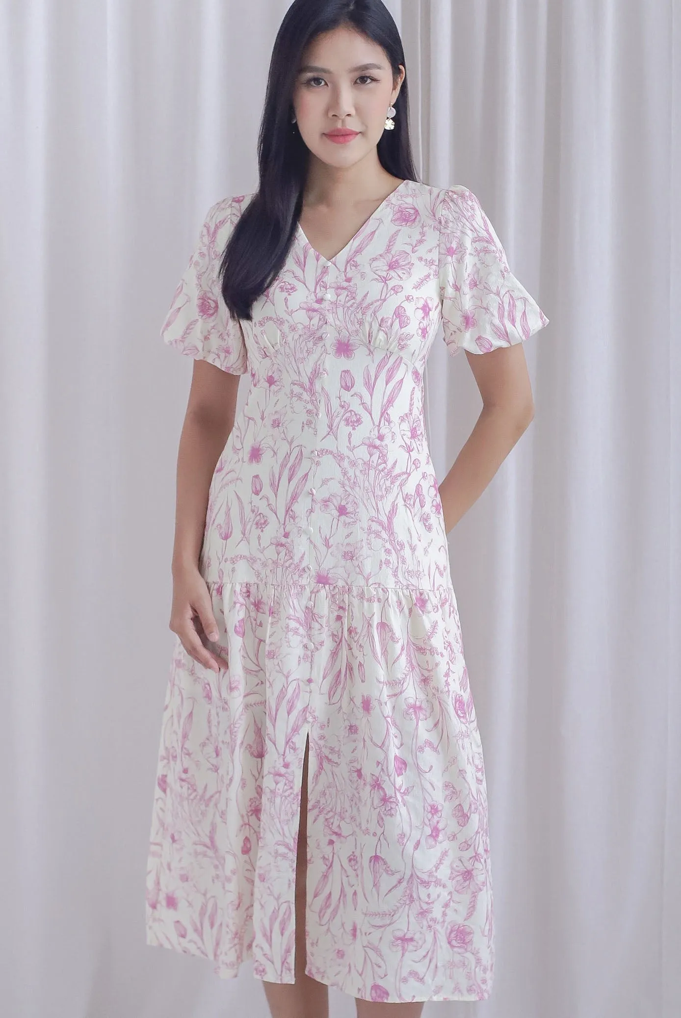 Marney Slit Mermaid Maxi Dress In Pink