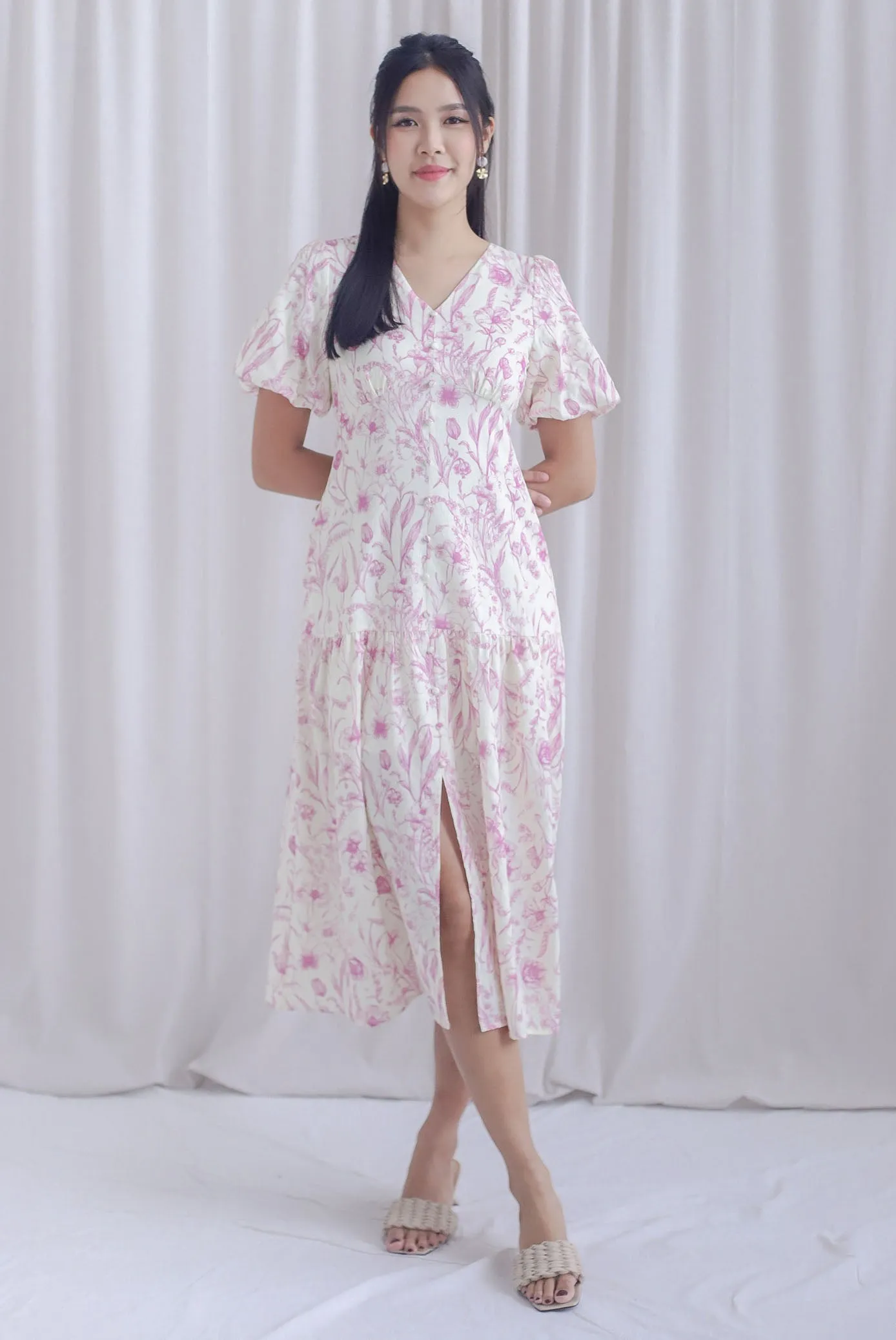 Marney Slit Mermaid Maxi Dress In Pink