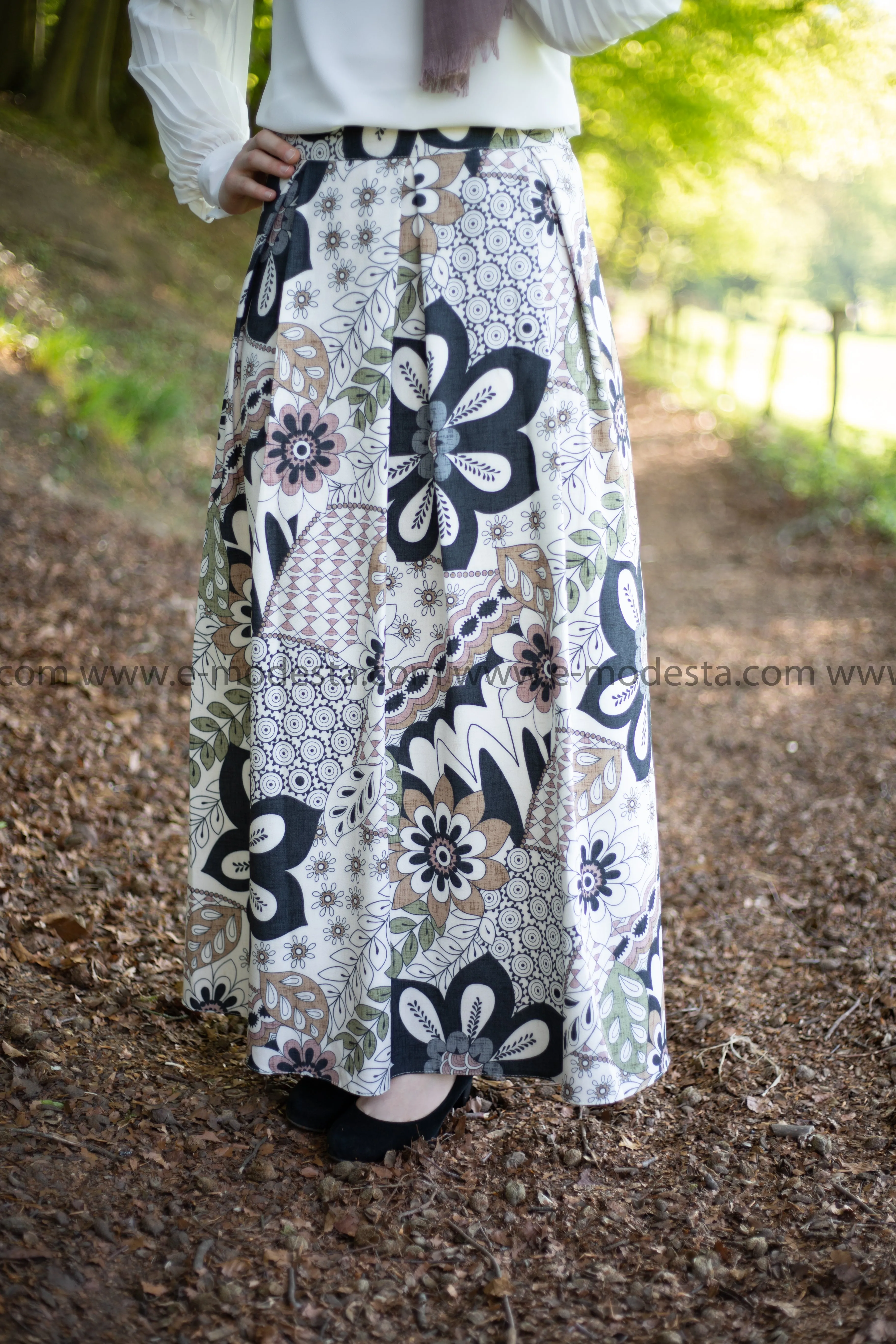 Maxi Floral Skirt | Pink & Blue | Lined from Inside