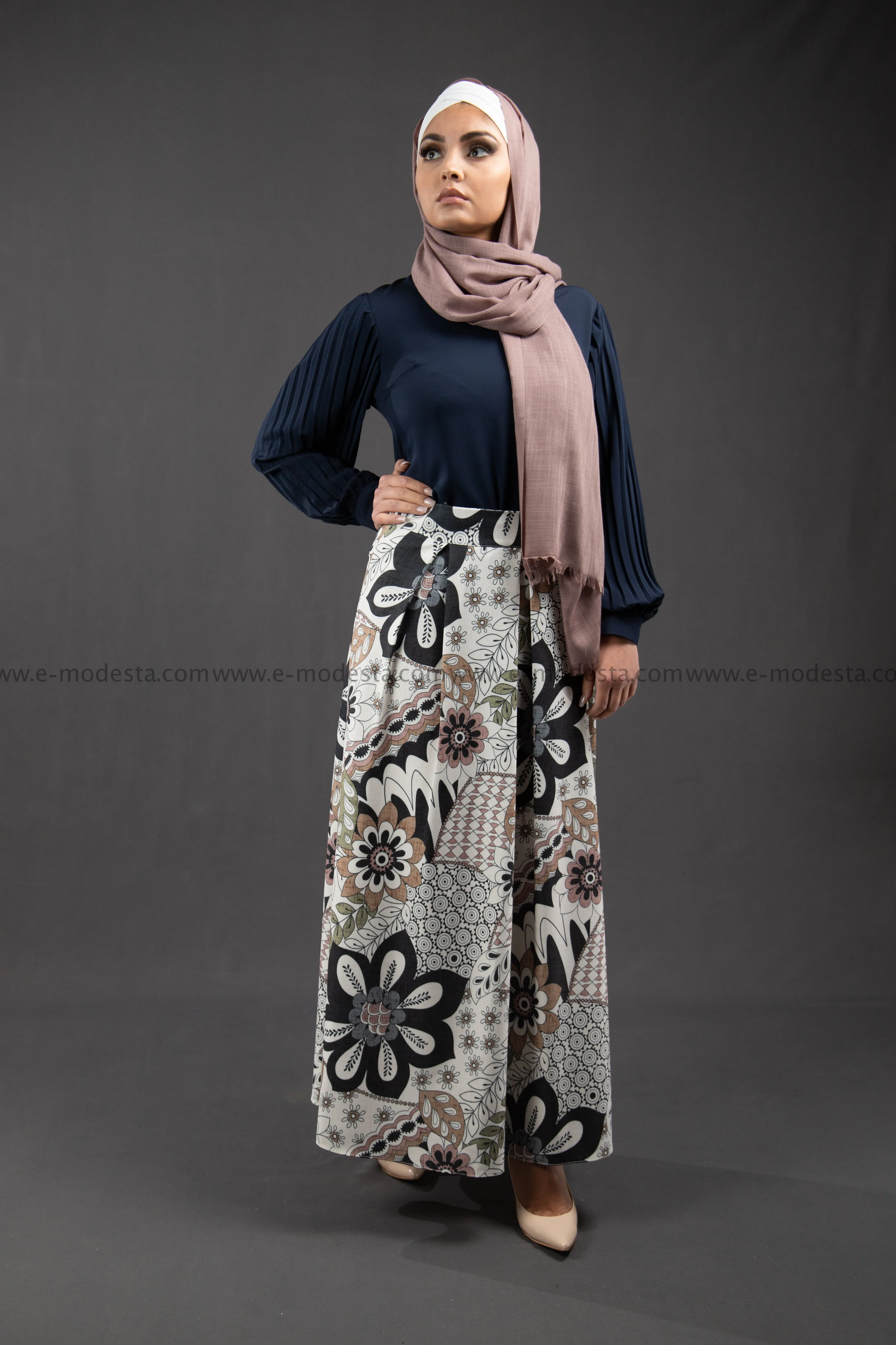 Maxi Floral Skirt | Pink & Blue | Lined from Inside