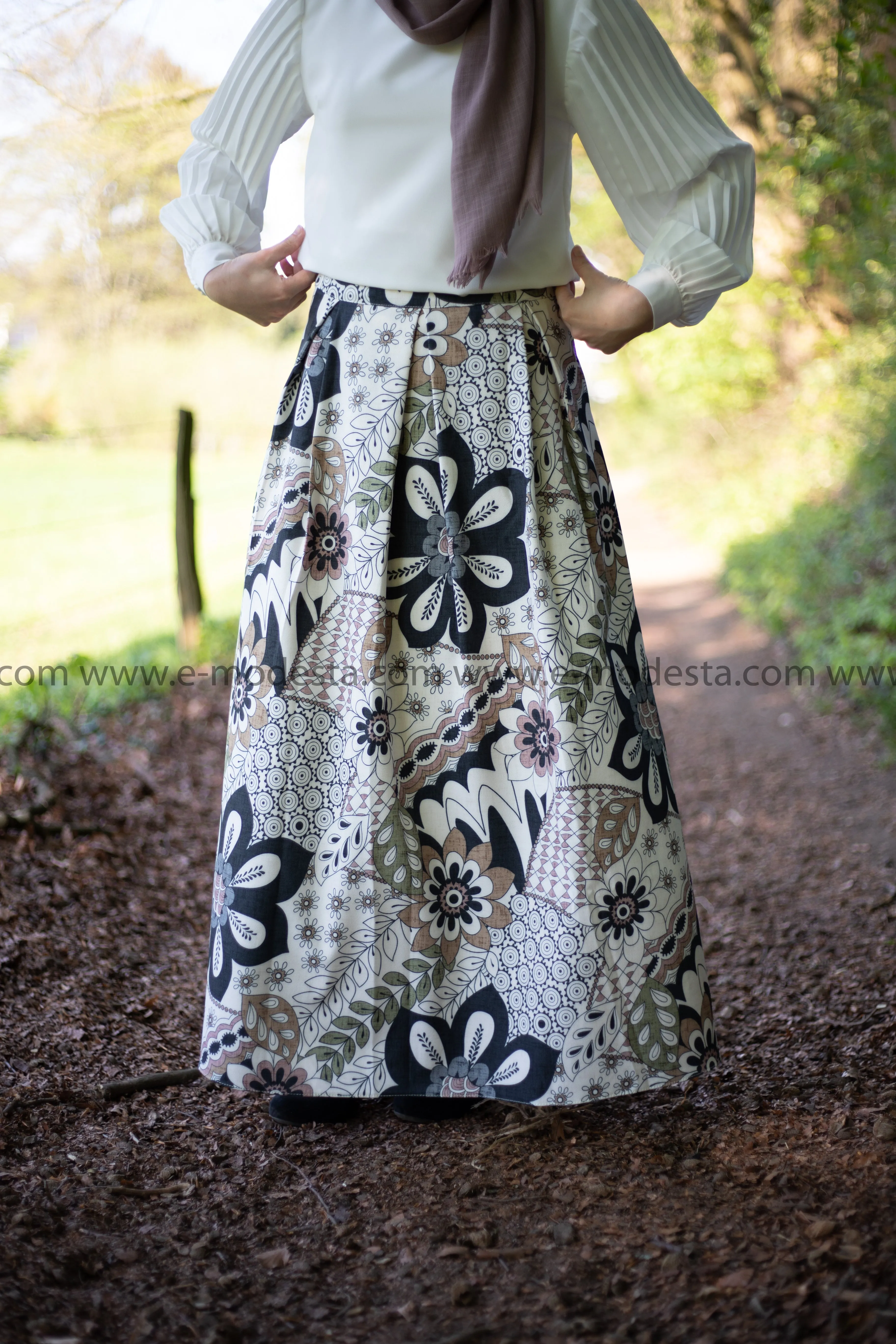 Maxi Floral Skirt | Pink & Blue | Lined from Inside