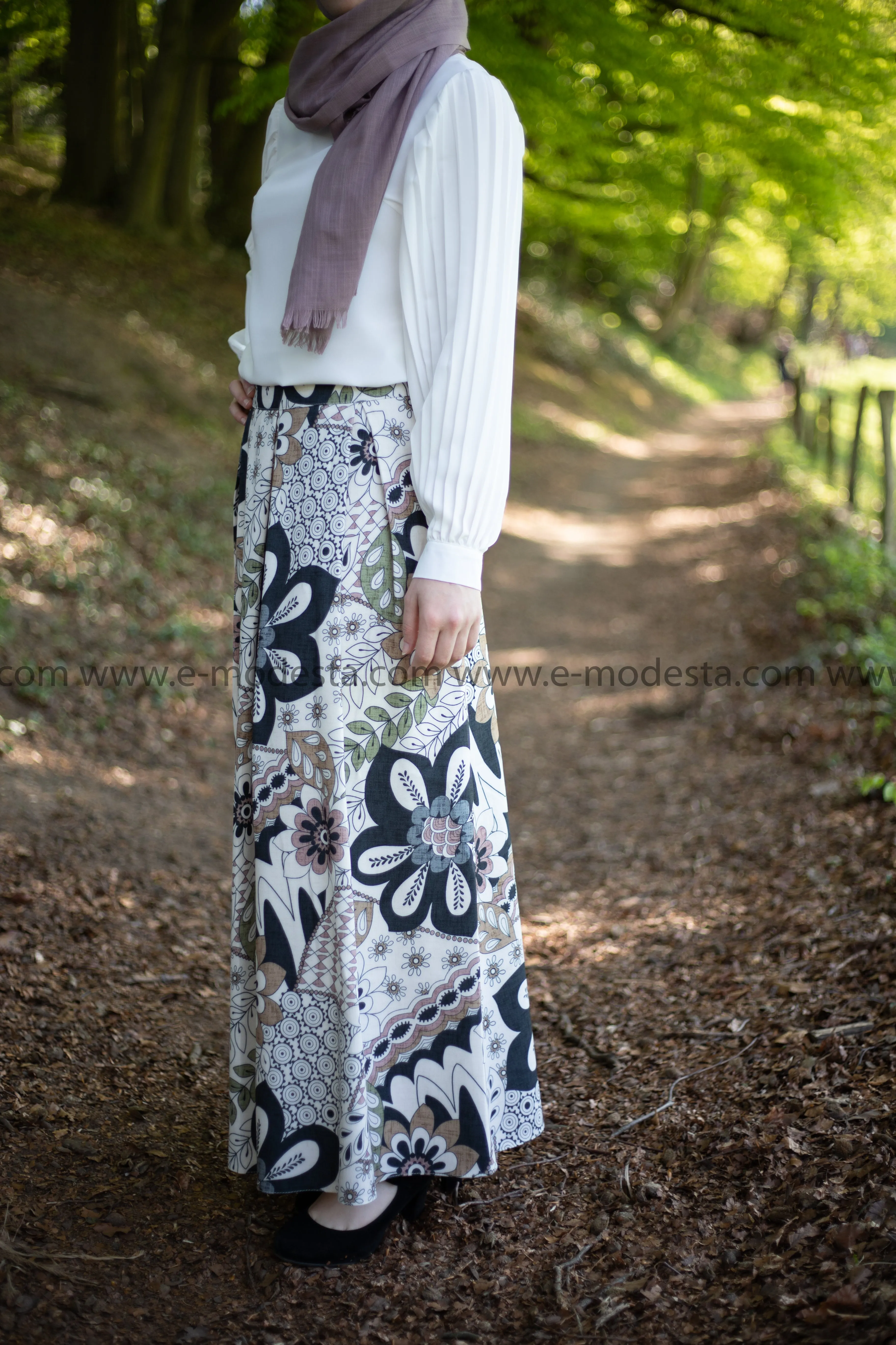 Maxi Floral Skirt | Pink & Blue | Lined from Inside