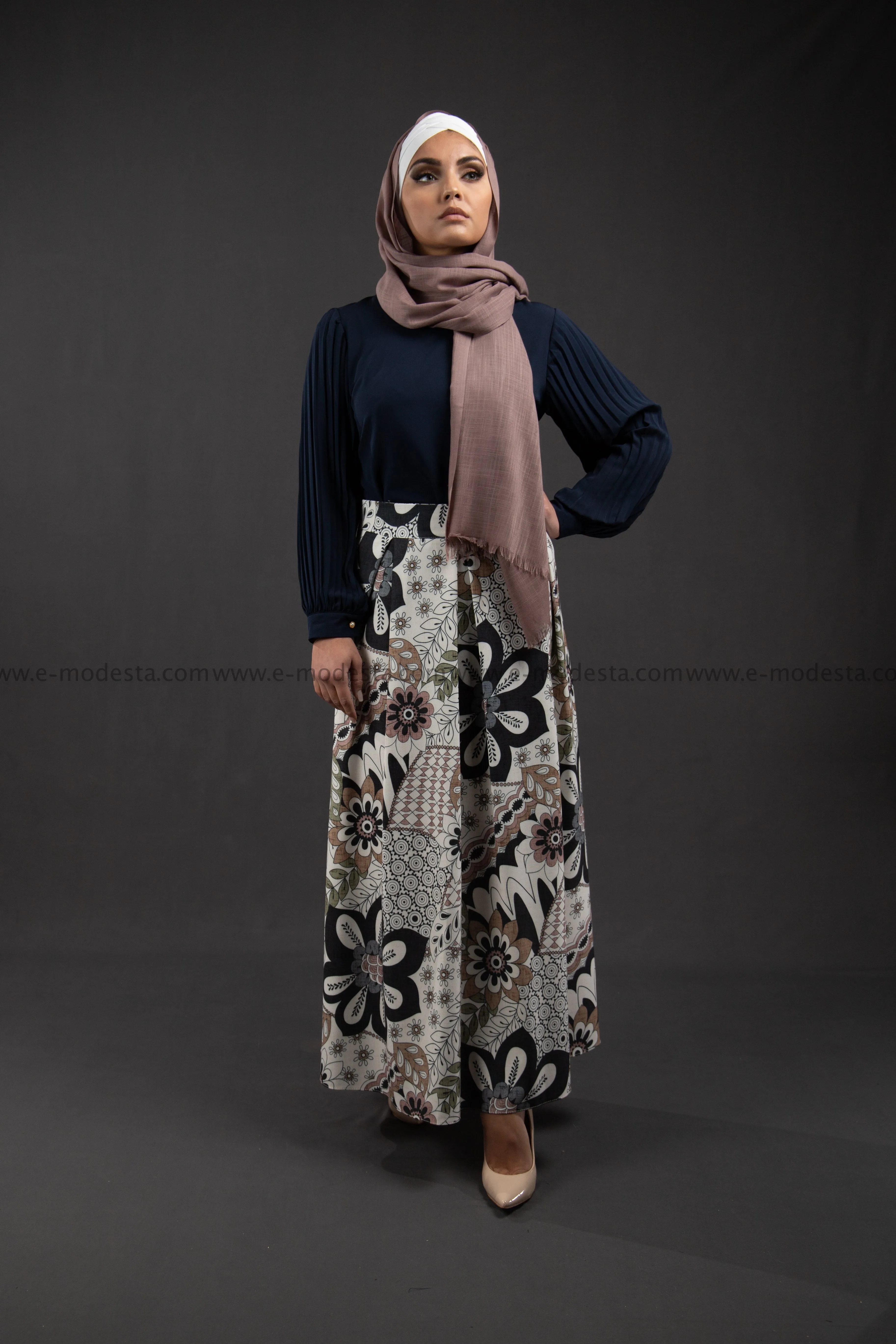 Maxi Floral Skirt | Pink & Blue | Lined from Inside