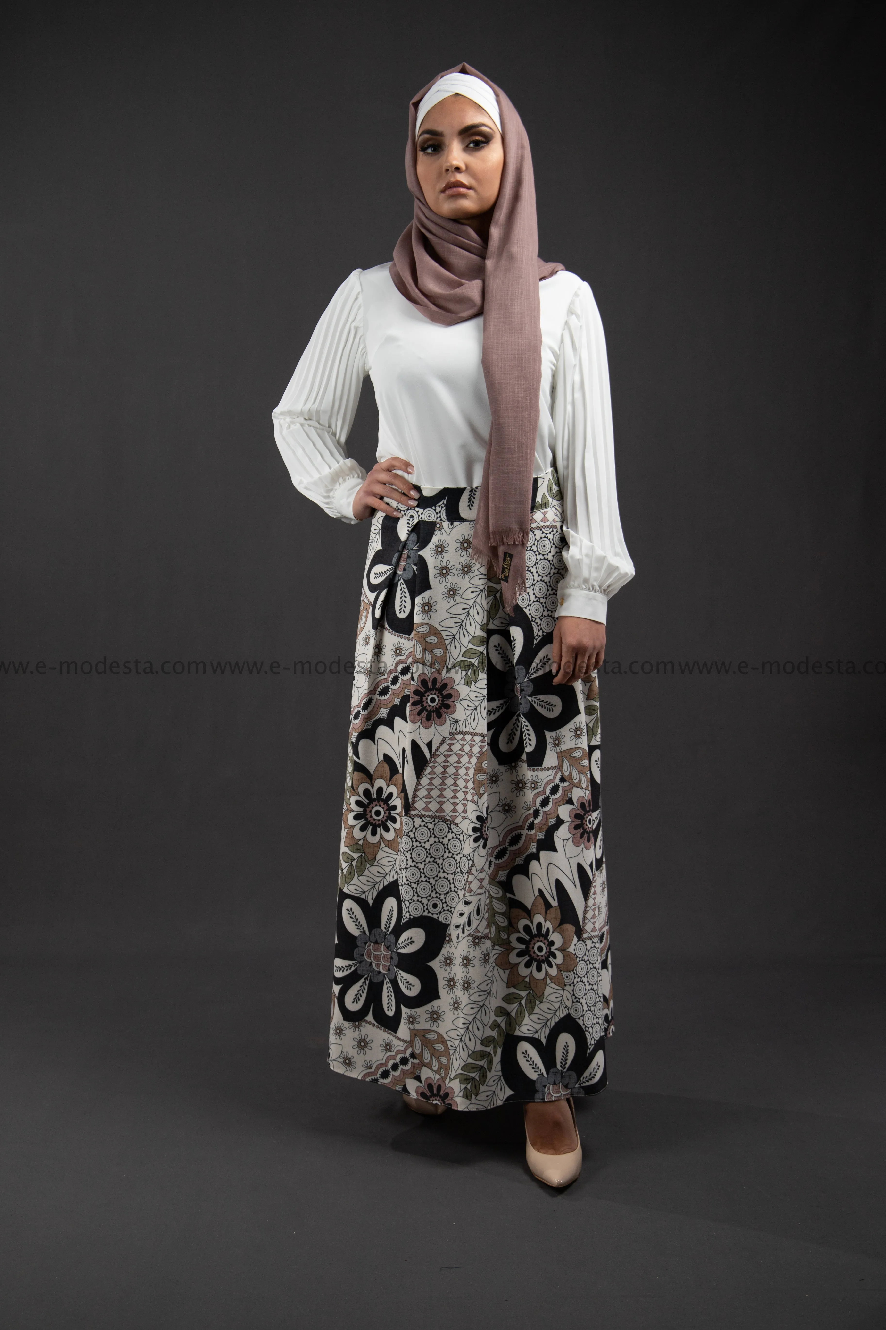 Maxi Floral Skirt | Pink & Blue | Lined from Inside