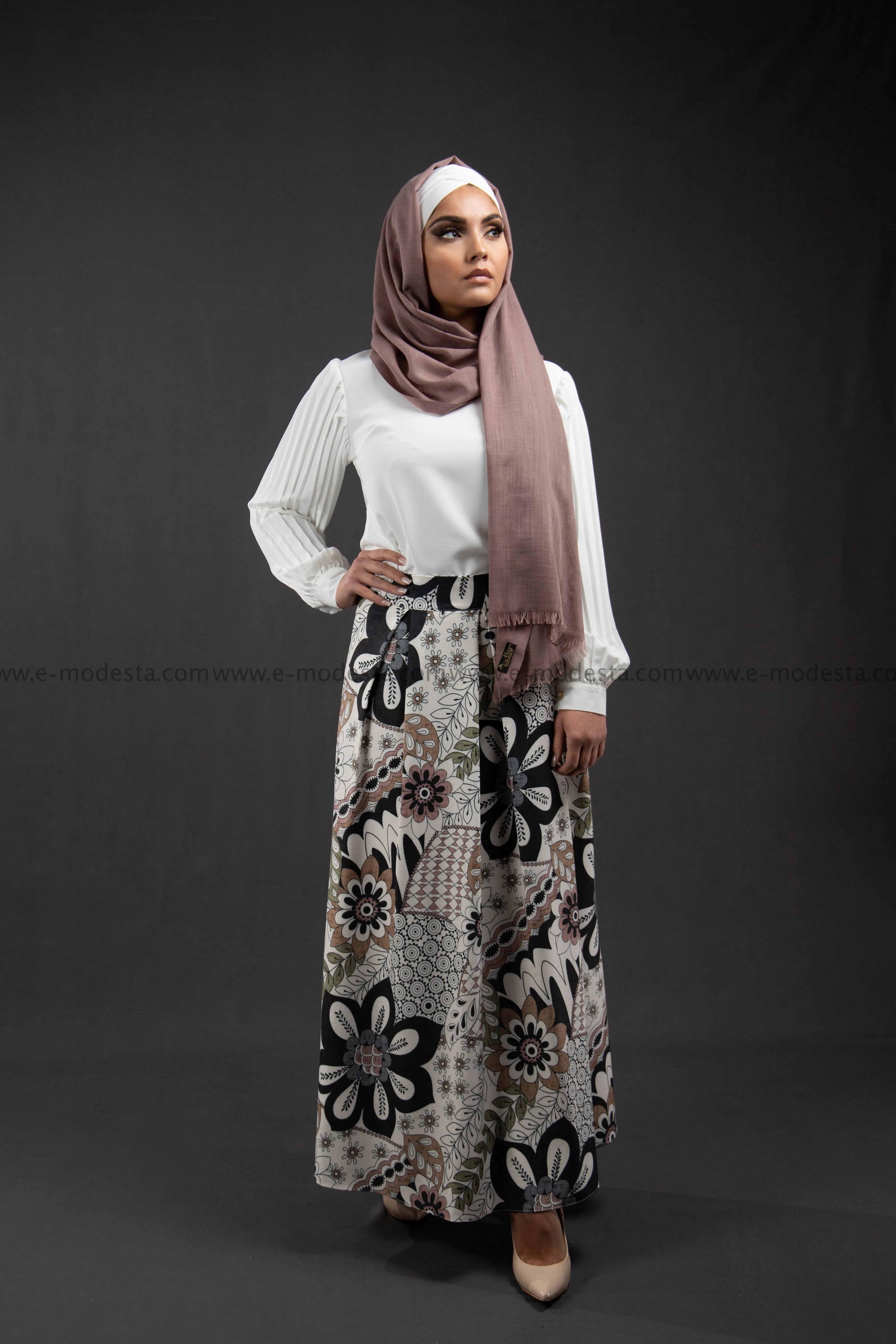 Maxi Floral Skirt | Pink & Blue | Lined from Inside