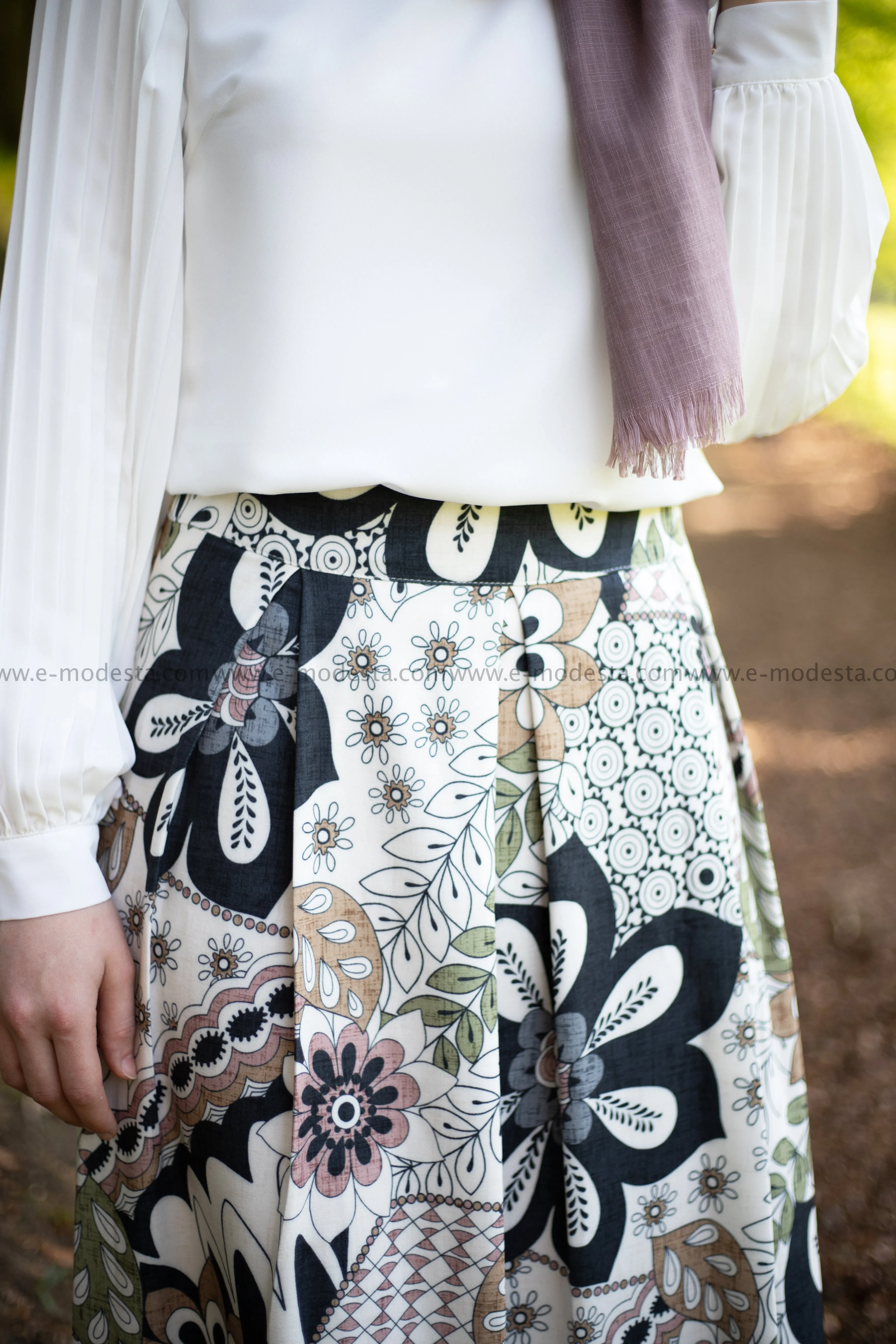 Maxi Floral Skirt | Pink & Blue | Lined from Inside