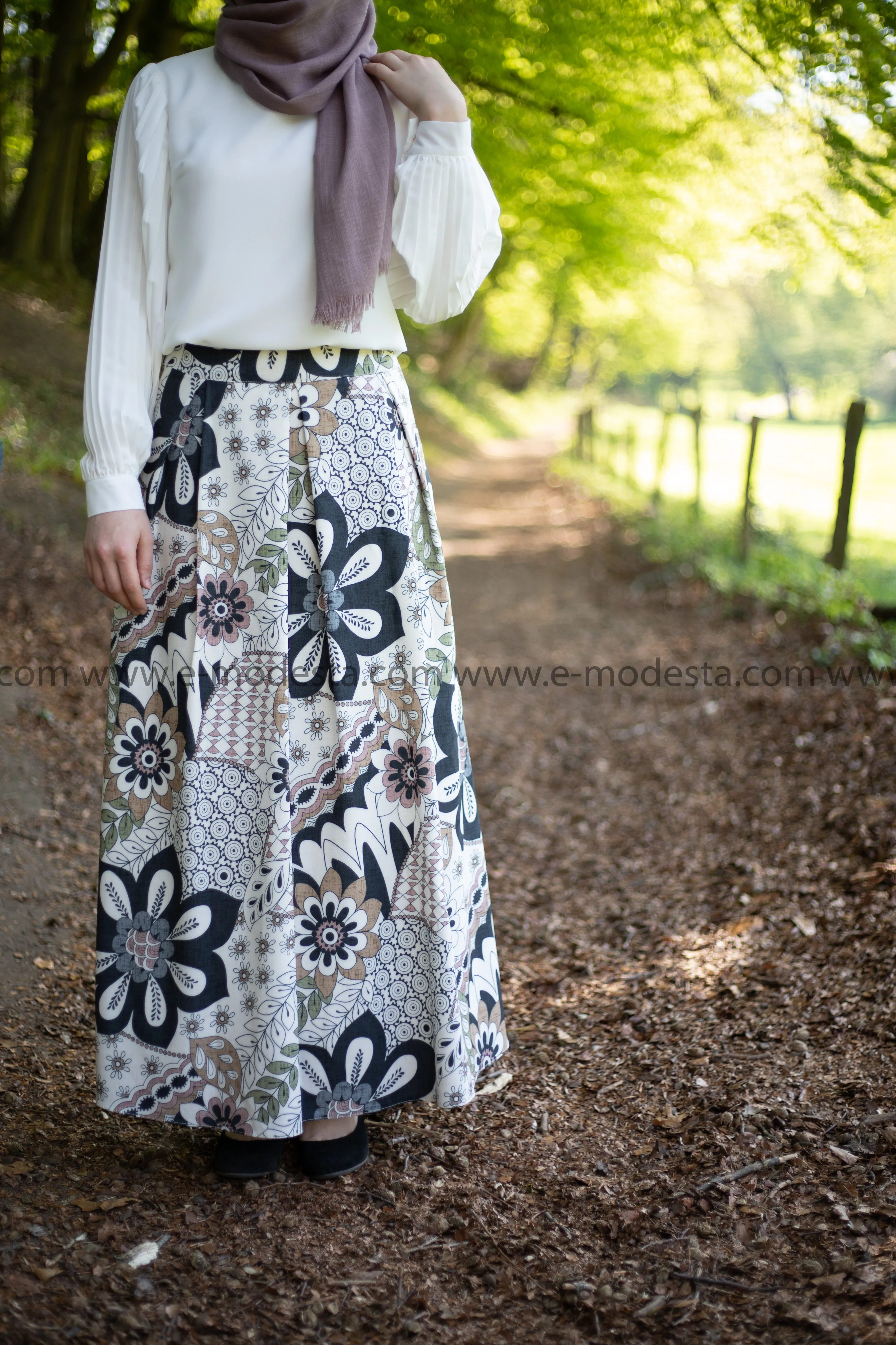 Maxi Floral Skirt | Pink & Blue | Lined from Inside