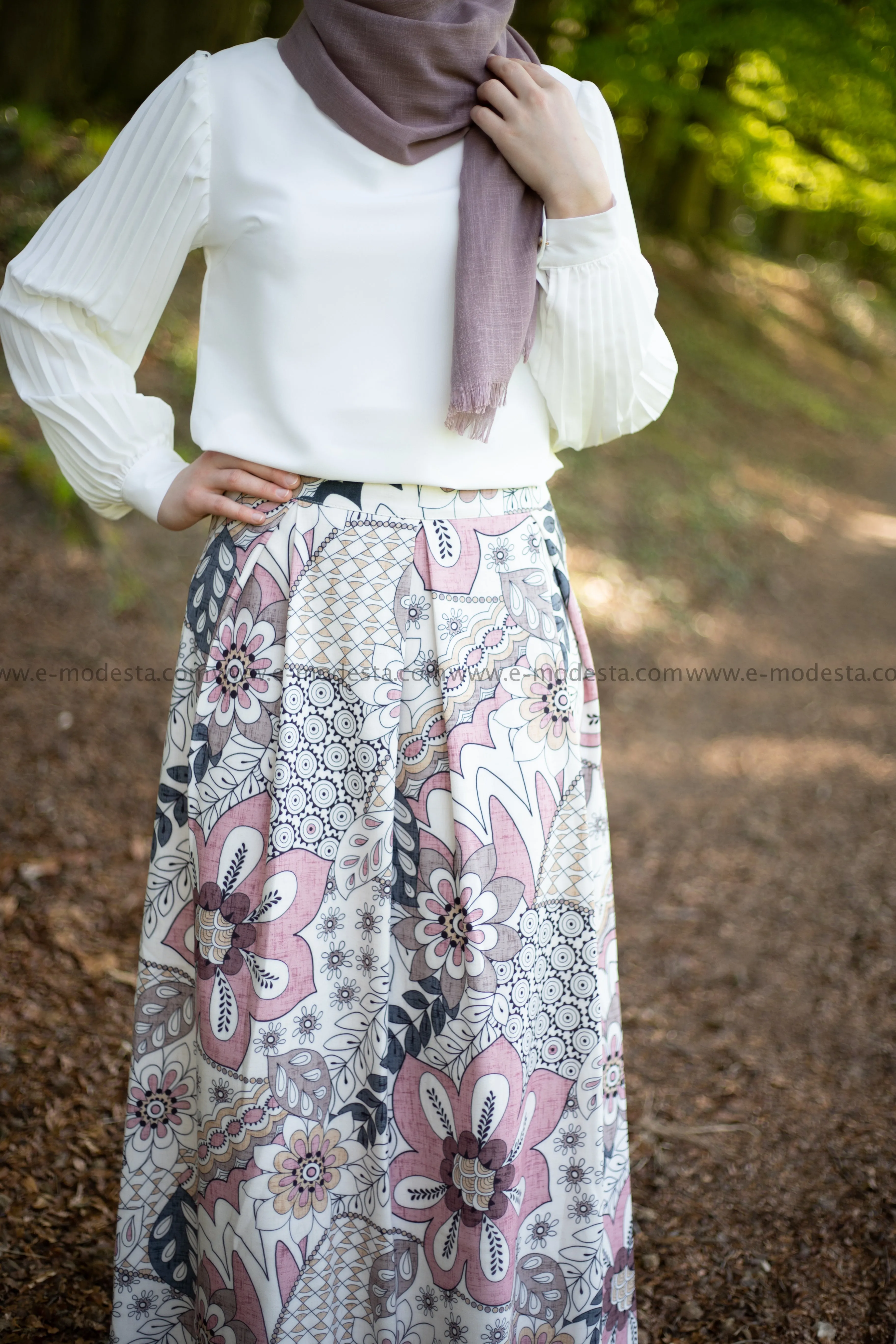 Maxi Floral Skirt | Pink & Purple | Lined from Inside