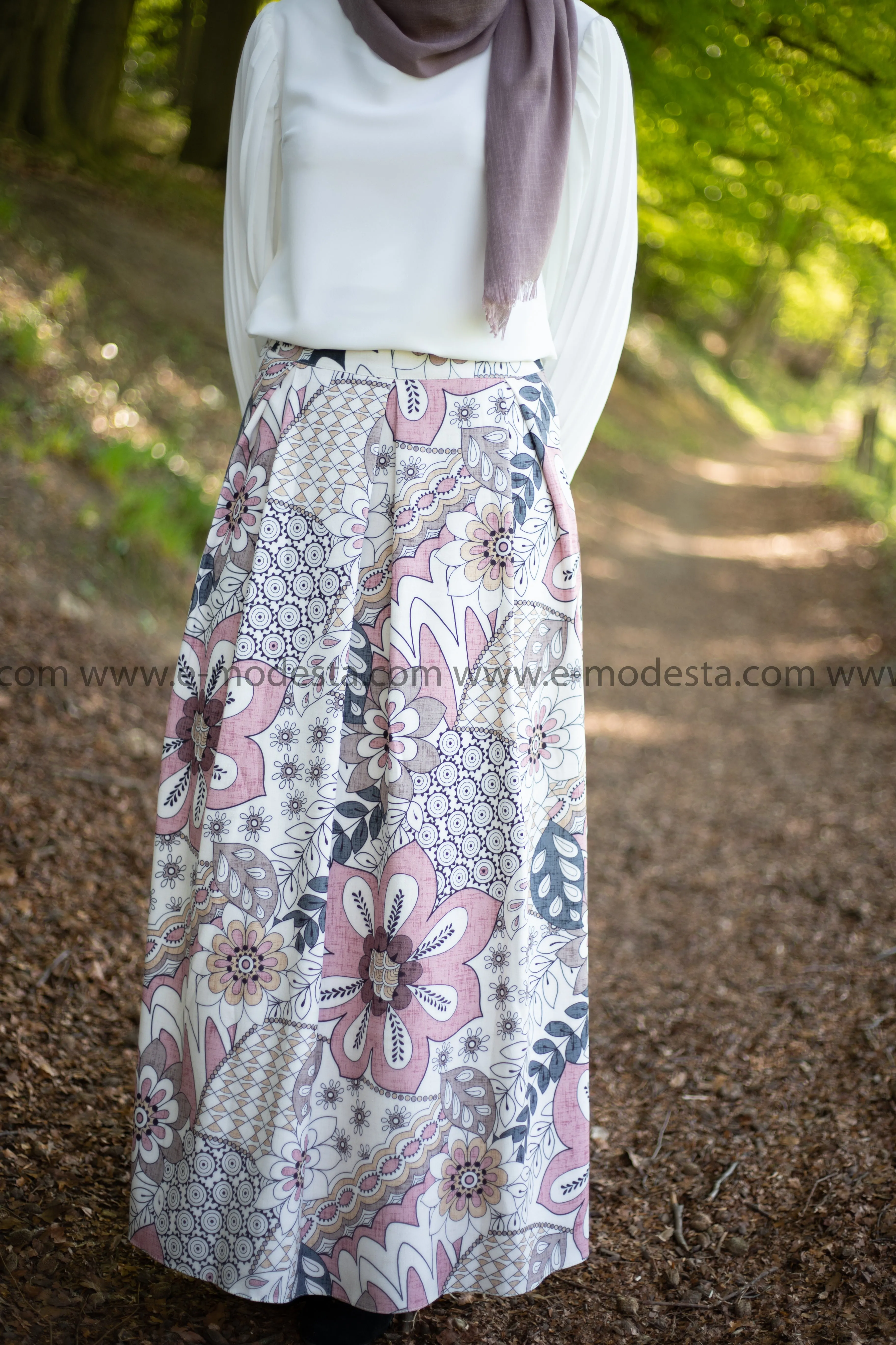 Maxi Floral Skirt | Pink & Purple | Lined from Inside