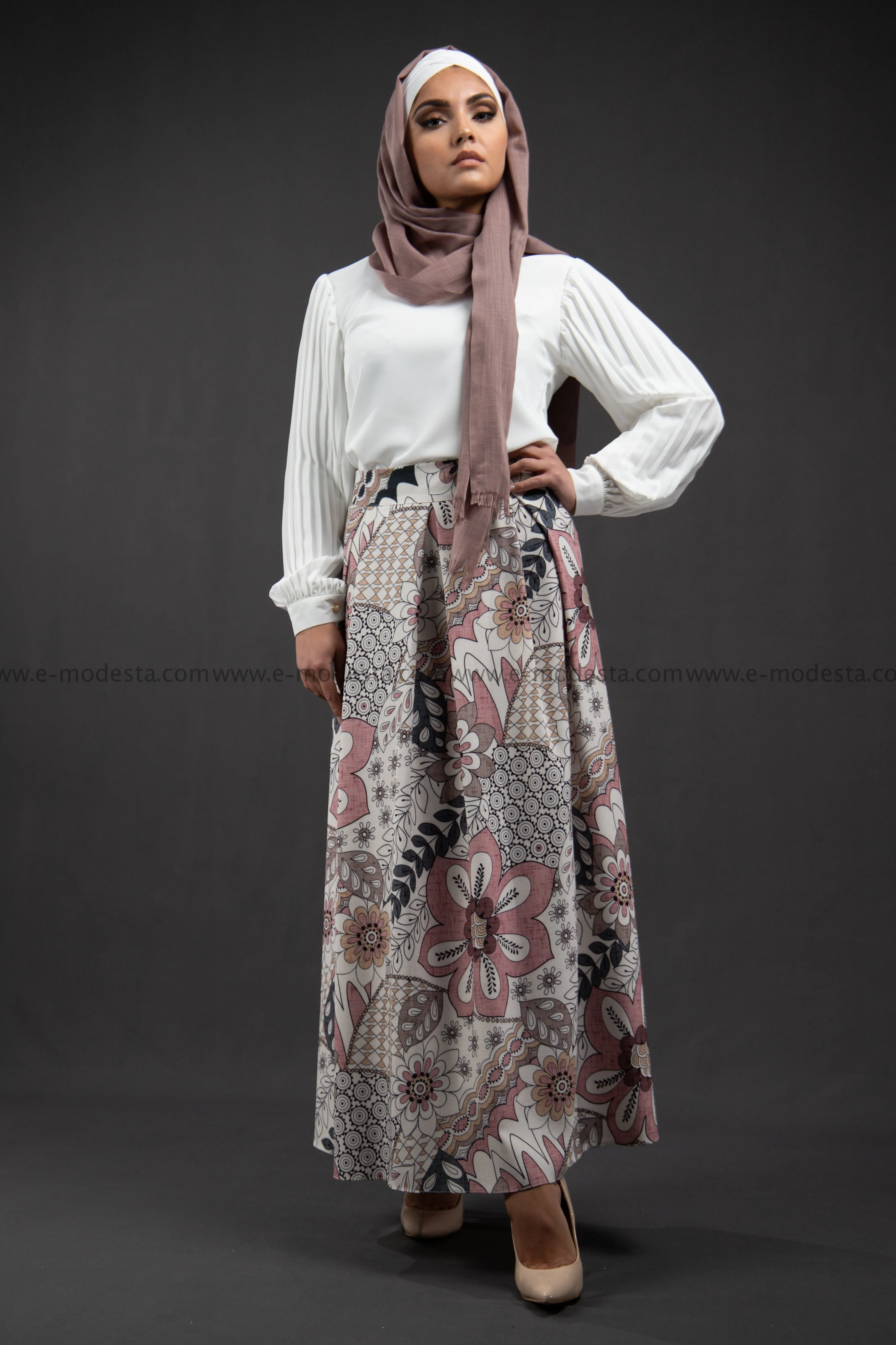 Maxi Floral Skirt | Pink & Purple | Lined from Inside