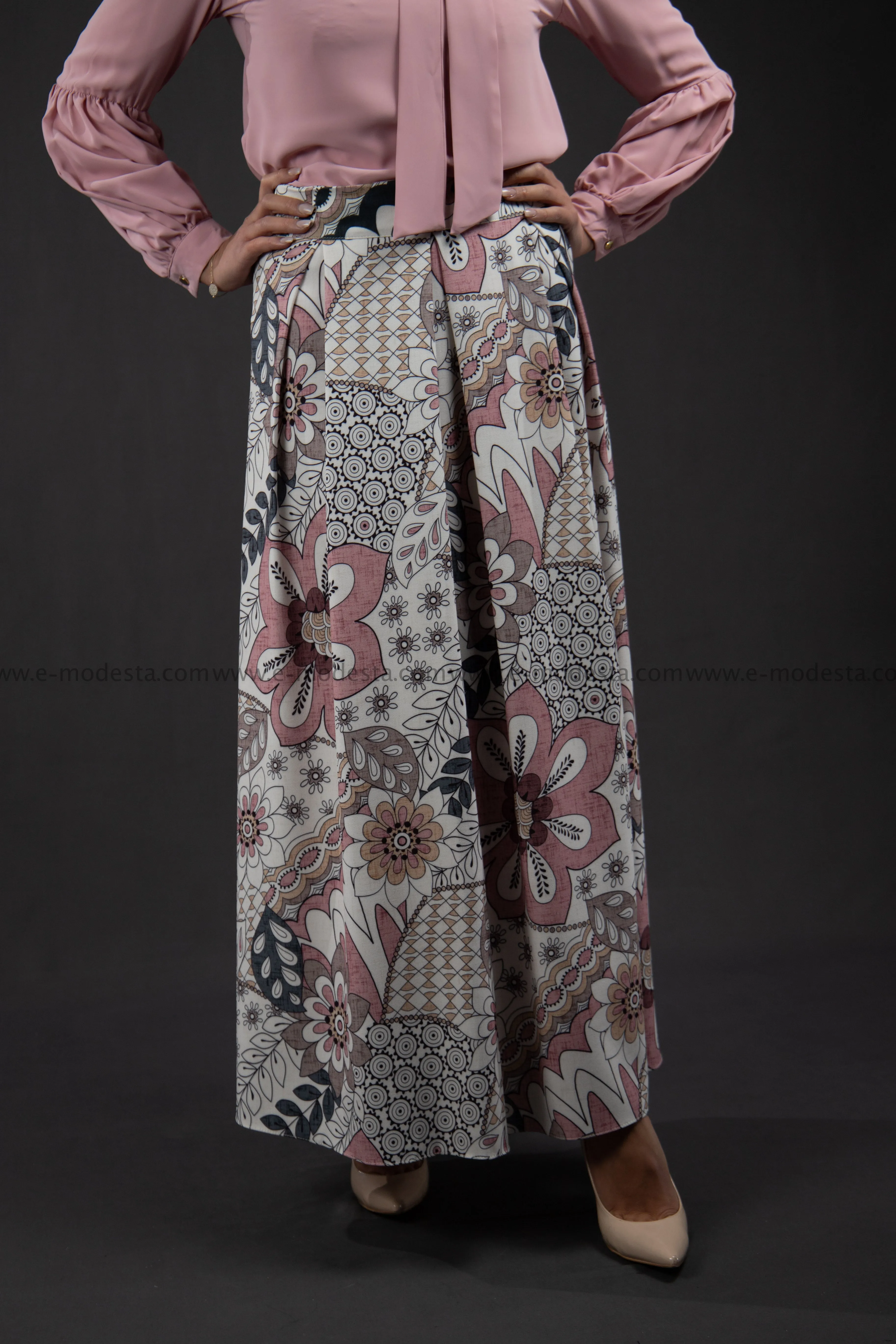 Maxi Floral Skirt | Pink & Purple | Lined from Inside