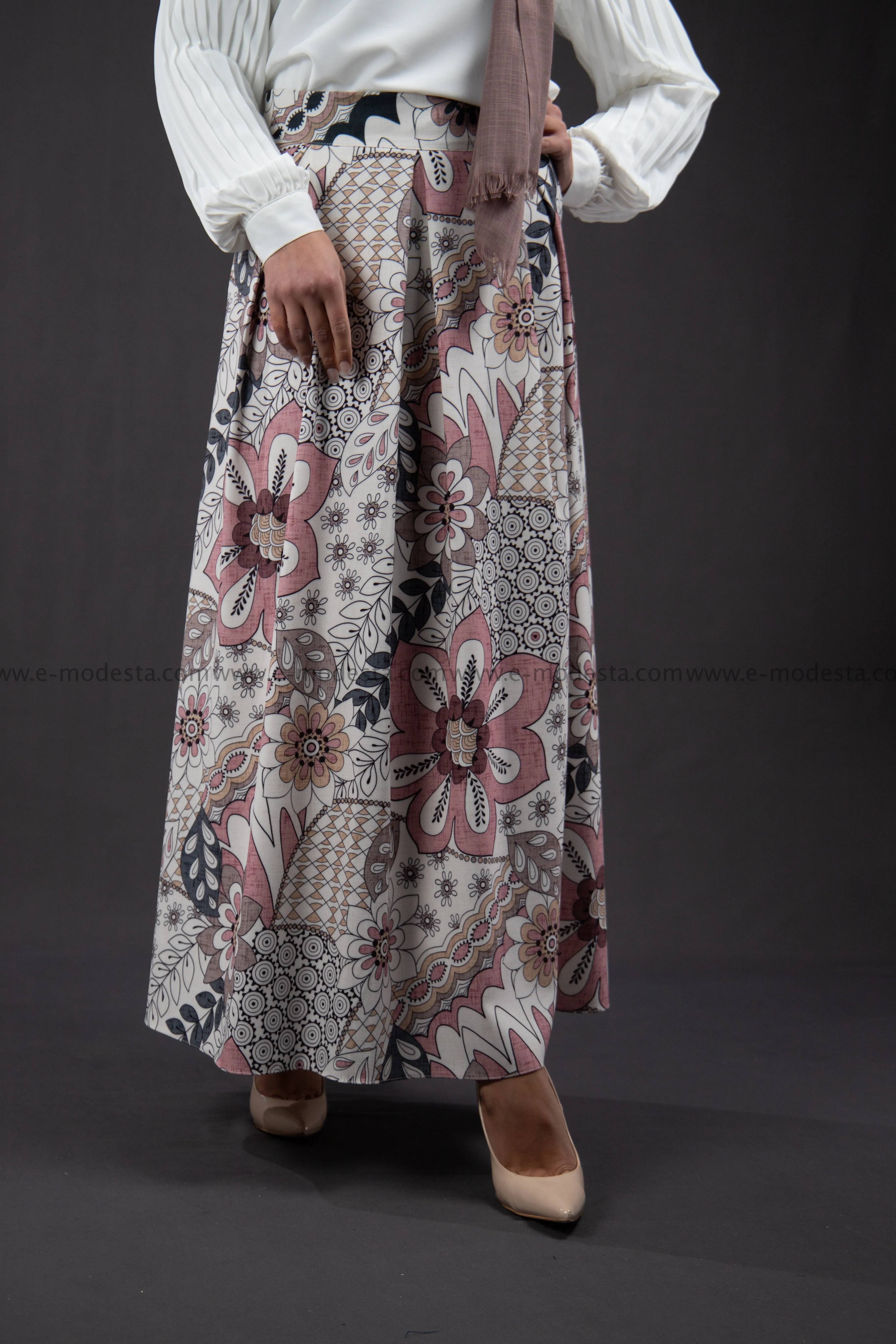 Maxi Floral Skirt | Pink & Purple | Lined from Inside