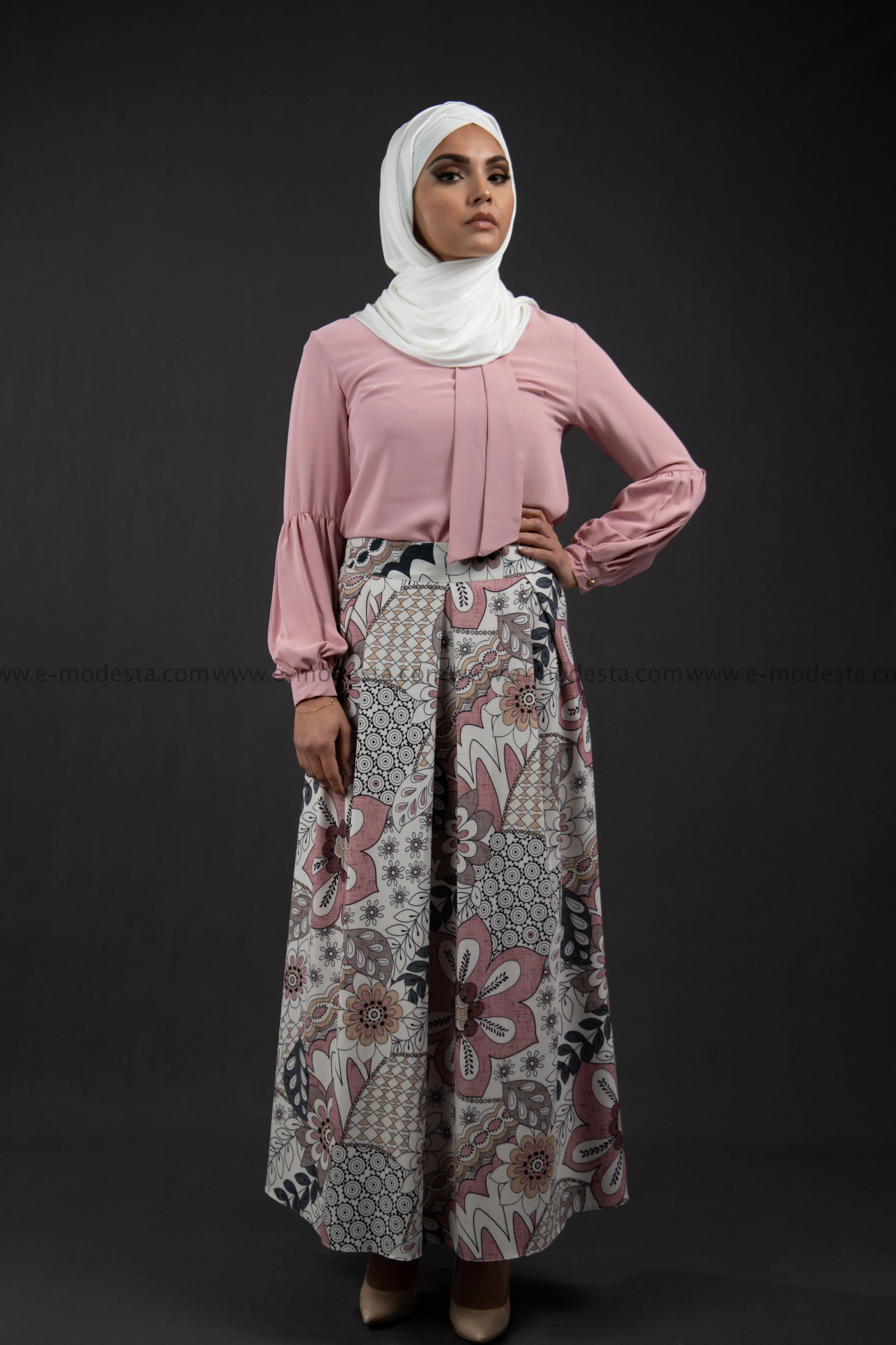 Maxi Floral Skirt | Pink & Purple | Lined from Inside