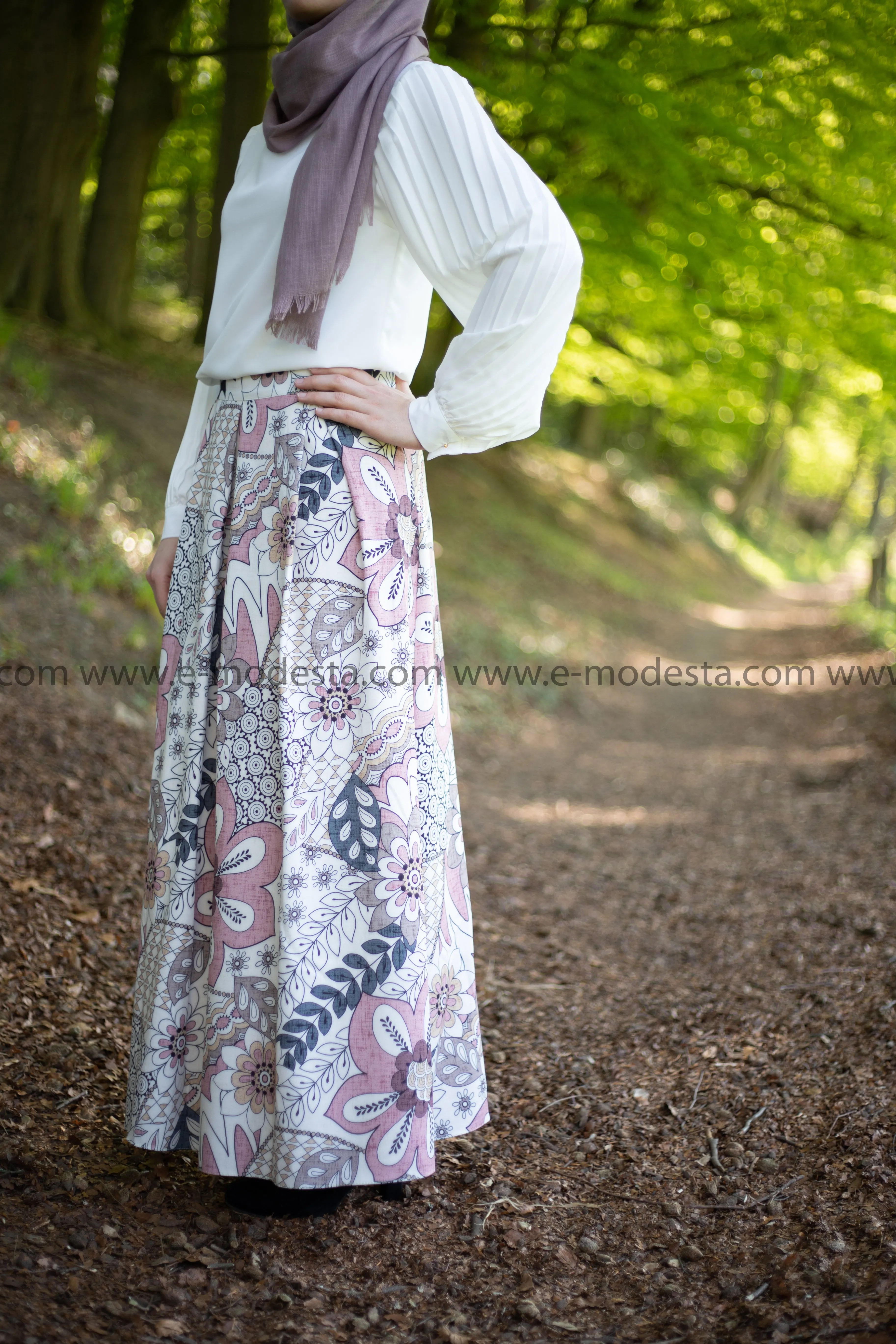 Maxi Floral Skirt | Pink & Purple | Lined from Inside
