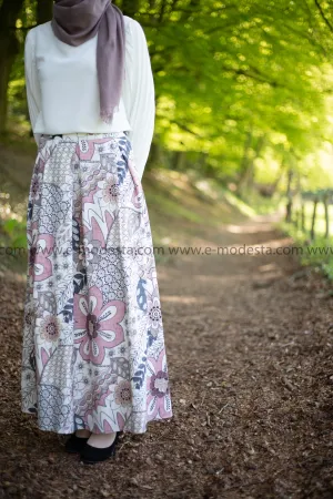 Maxi Floral Skirt | Pink & Purple | Lined from Inside