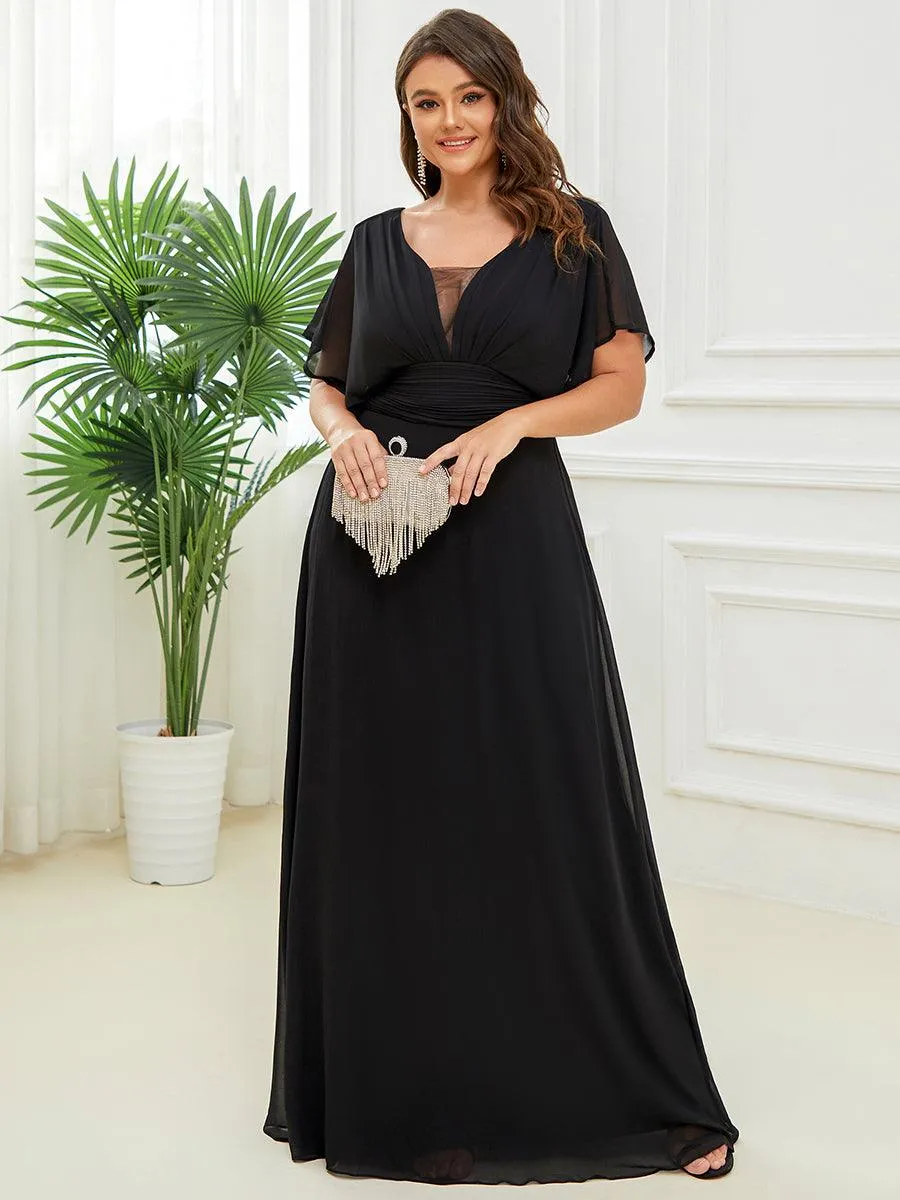 Maxi robe de soirée en mousseline de soie taille empire pour femmes