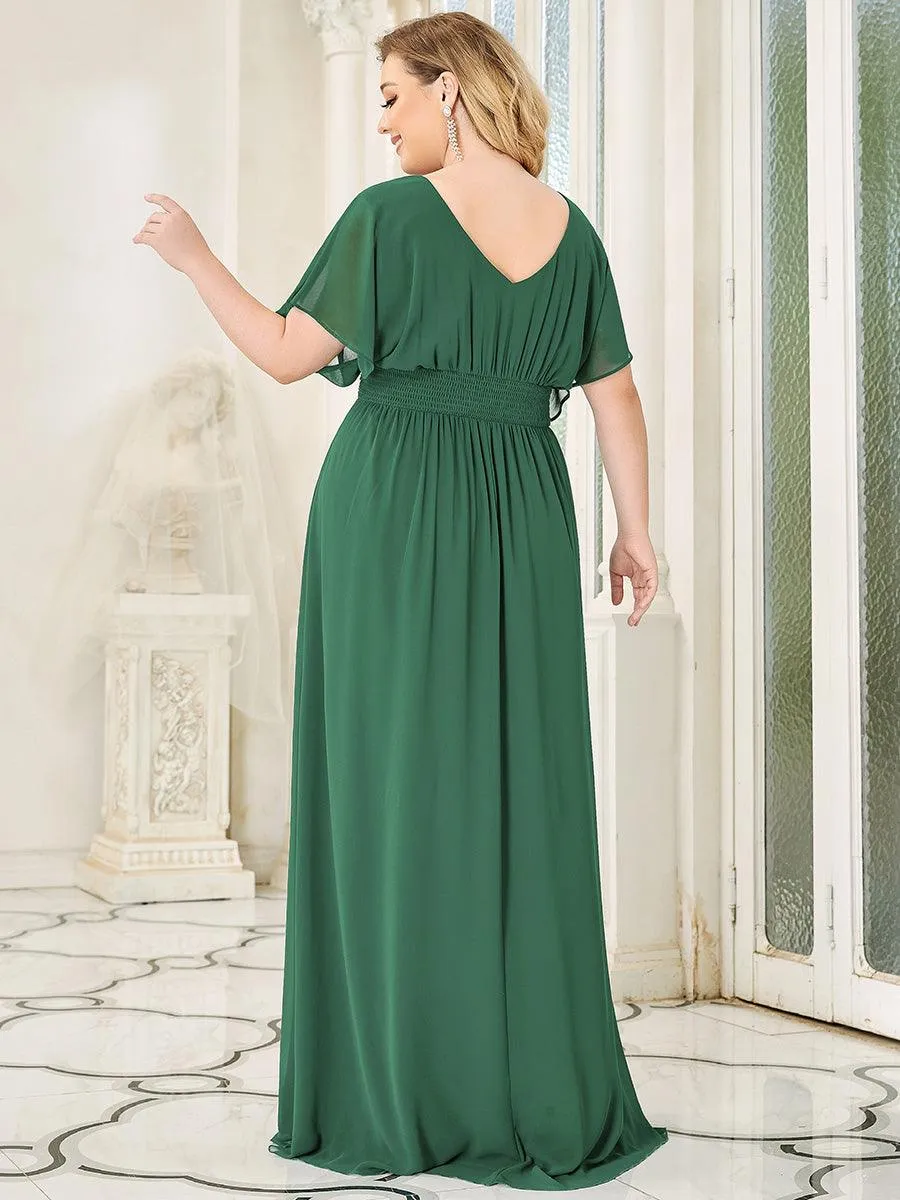 Maxi robe de soirée en mousseline de soie taille empire pour femmes