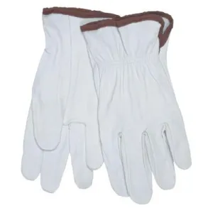 MCR Safety Goatskin Drivers Gloves, Goatskin/Poly/Cotton, 3X-Large, White/Black, 3601XXXL