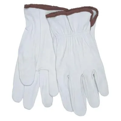 MCR Safety Goatskin Drivers Gloves, Goatskin/Poly/Cotton, 3X-Large, White/Black, 3601XXXL
