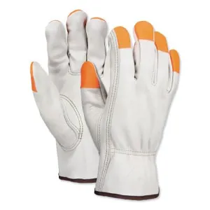 MCR Safety Select Grain Cow Leather Drivers Gloves, Lg, Unlined, Beige, 3213LCHVSP