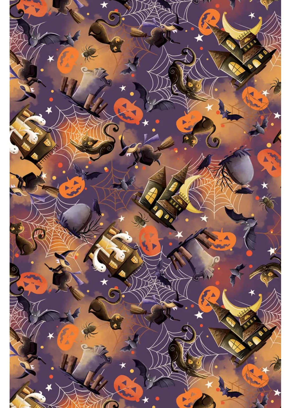 Miss Lulo Kyla Black Cats & Witches 50's Swing Dress Purple