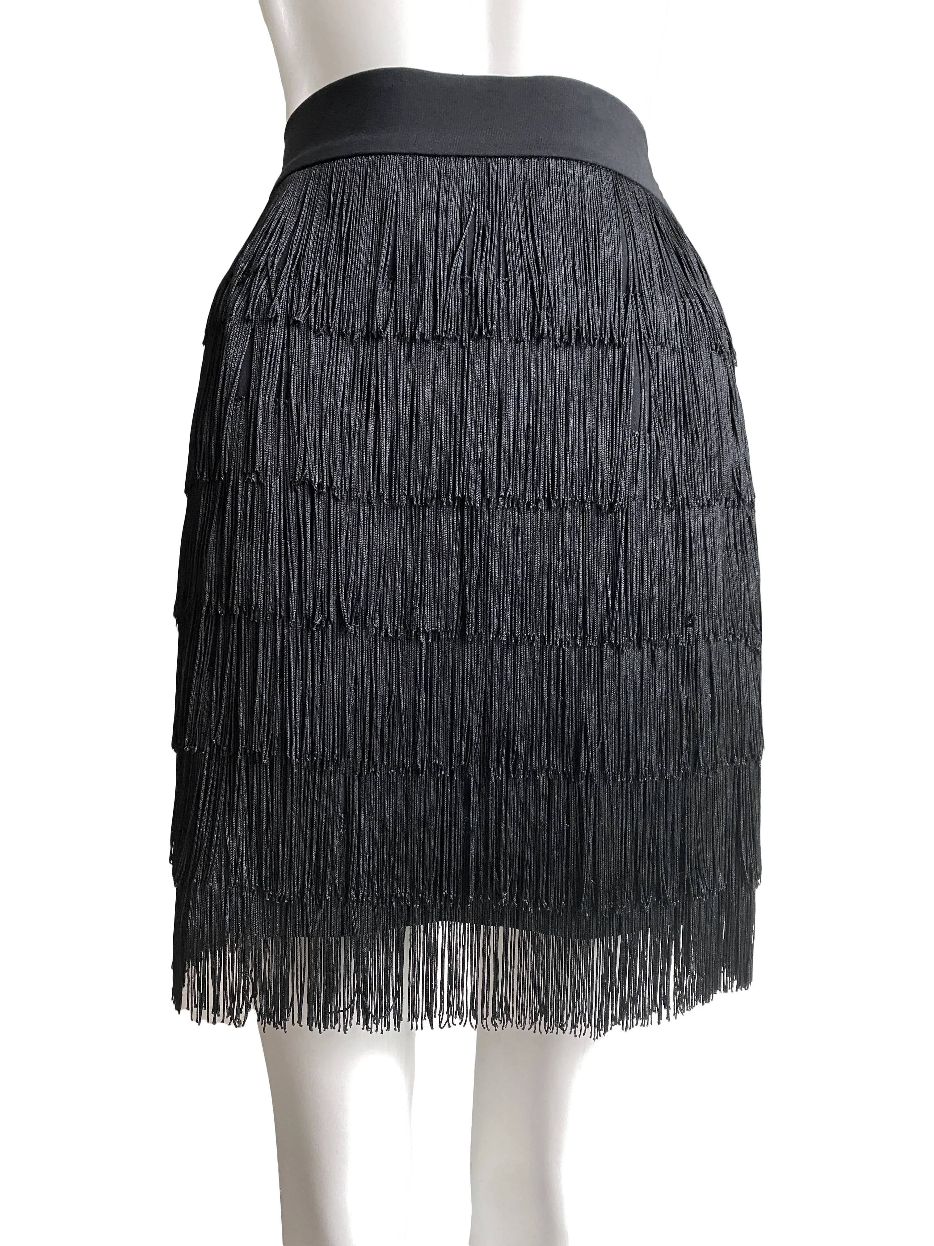 Moschino Couture 1990s Fringe Skirt Suit