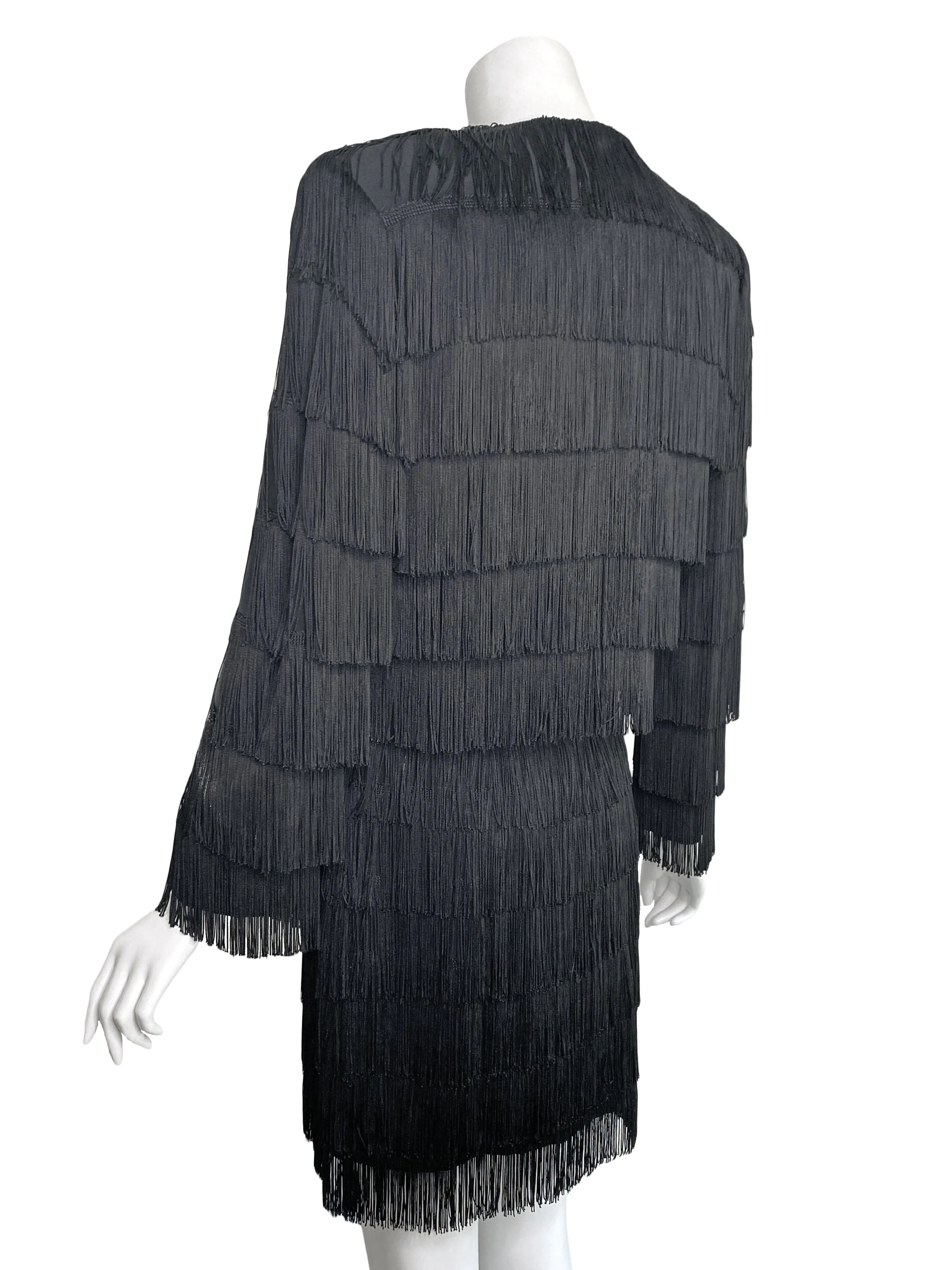 Moschino Couture 1990s Fringe Skirt Suit
