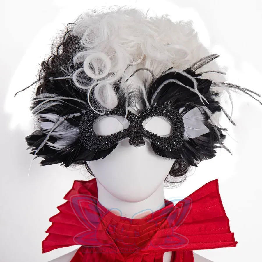 Movie Cruella Estella Cruella de Vil Red Dress Cosplay Costume C00488