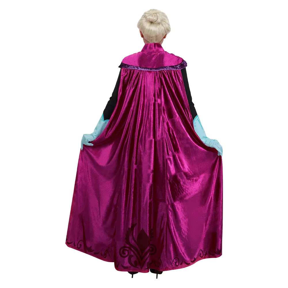 Movie Frozen Elsa Queen Costume Women Dress Outfit Cosplay Costume Halloween Carnival Costume