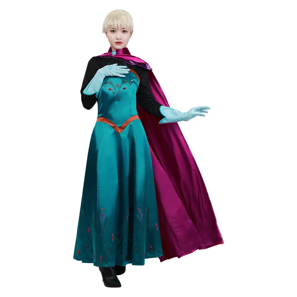 Movie Frozen Elsa Queen Costume Women Dress Outfit Cosplay Costume Halloween Carnival Costume