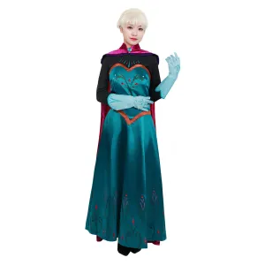 Movie Frozen Elsa Queen Costume Women Dress Outfit Cosplay Costume Halloween Carnival Costume