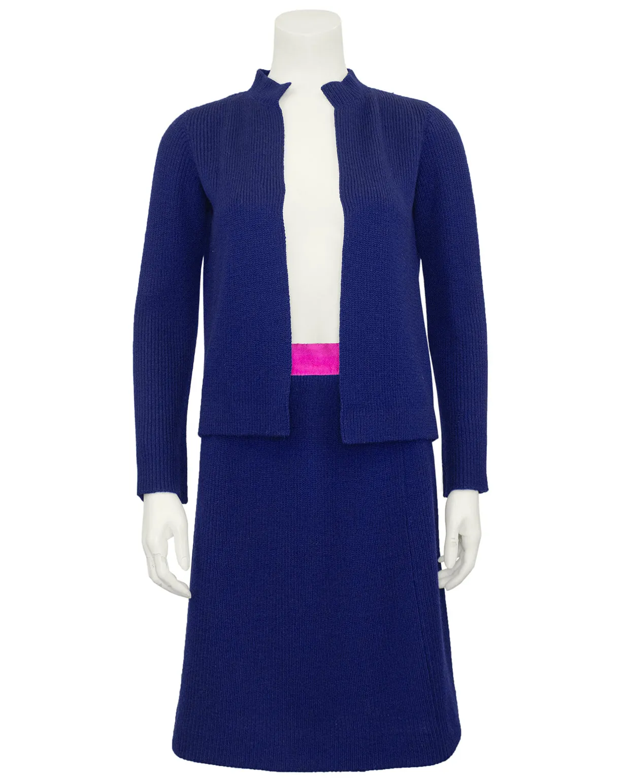 Navy Blue and Pink Knit Set