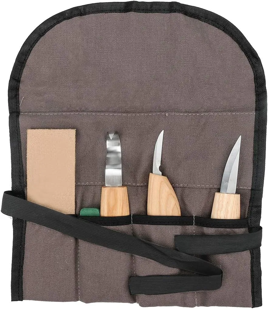 NEW Retails $50 Winkeyes 7pc Wood Carving Knife Set Beginner Wood Carving Kit Convenient Wood Carving Tools Set 3 Knives Hook Knife Sloyd Knife Detail Knife for Kuksa Wood Spoon Bowl Cups Carving