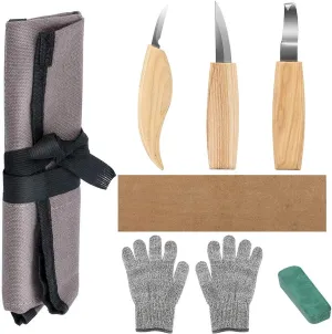NEW Retails $50 Winkeyes 7pc Wood Carving Knife Set Beginner Wood Carving Kit Convenient Wood Carving Tools Set 3 Knives Hook Knife Sloyd Knife Detail Knife for Kuksa Wood Spoon Bowl Cups Carving
