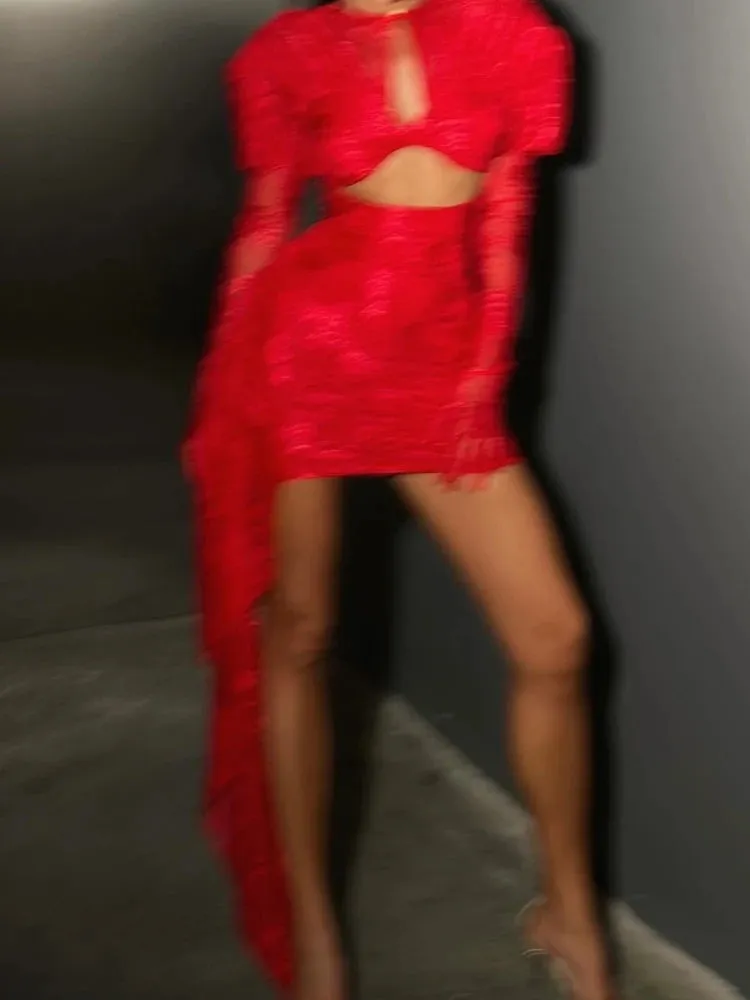 New Sexy Gloves Long Sleeves  Mini Dress