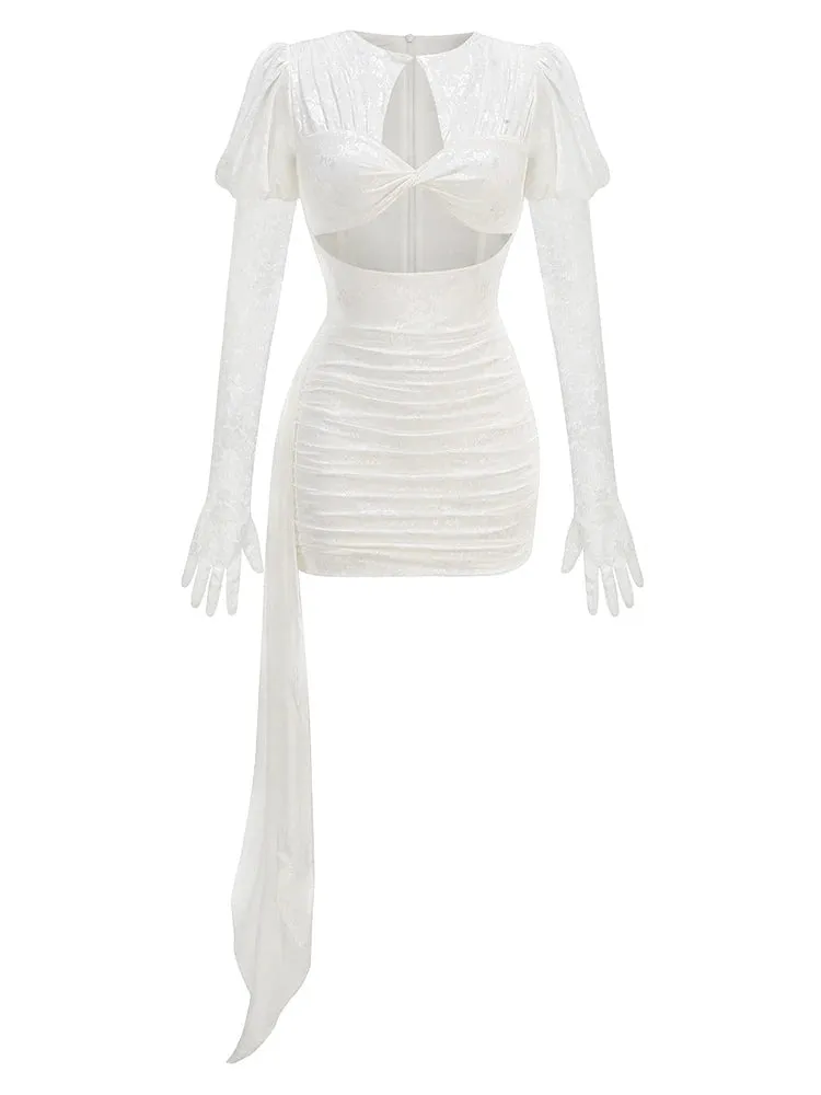 New Sexy Gloves Long Sleeves  Mini Dress