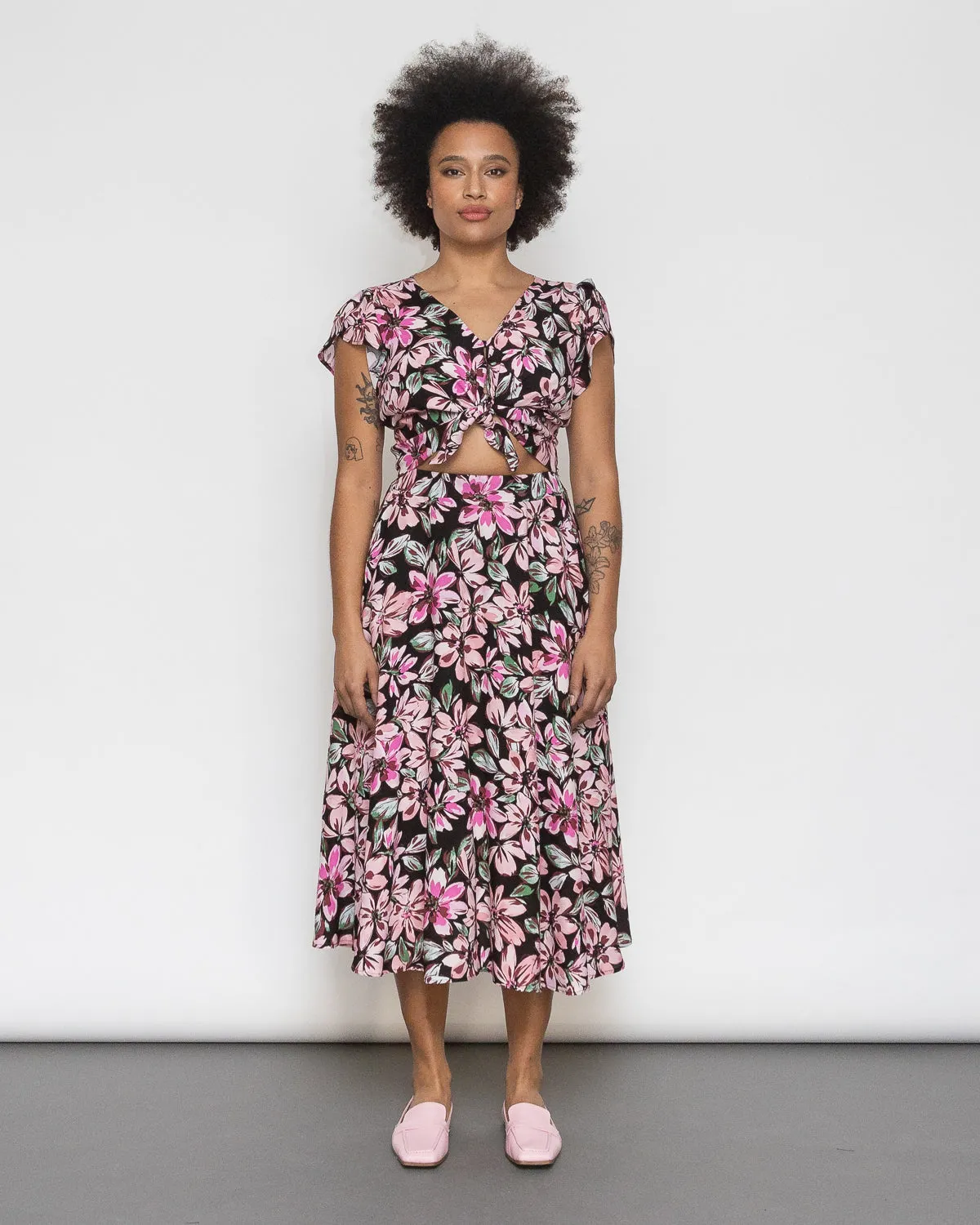 New Wave | High-Waisted Midi Skirt