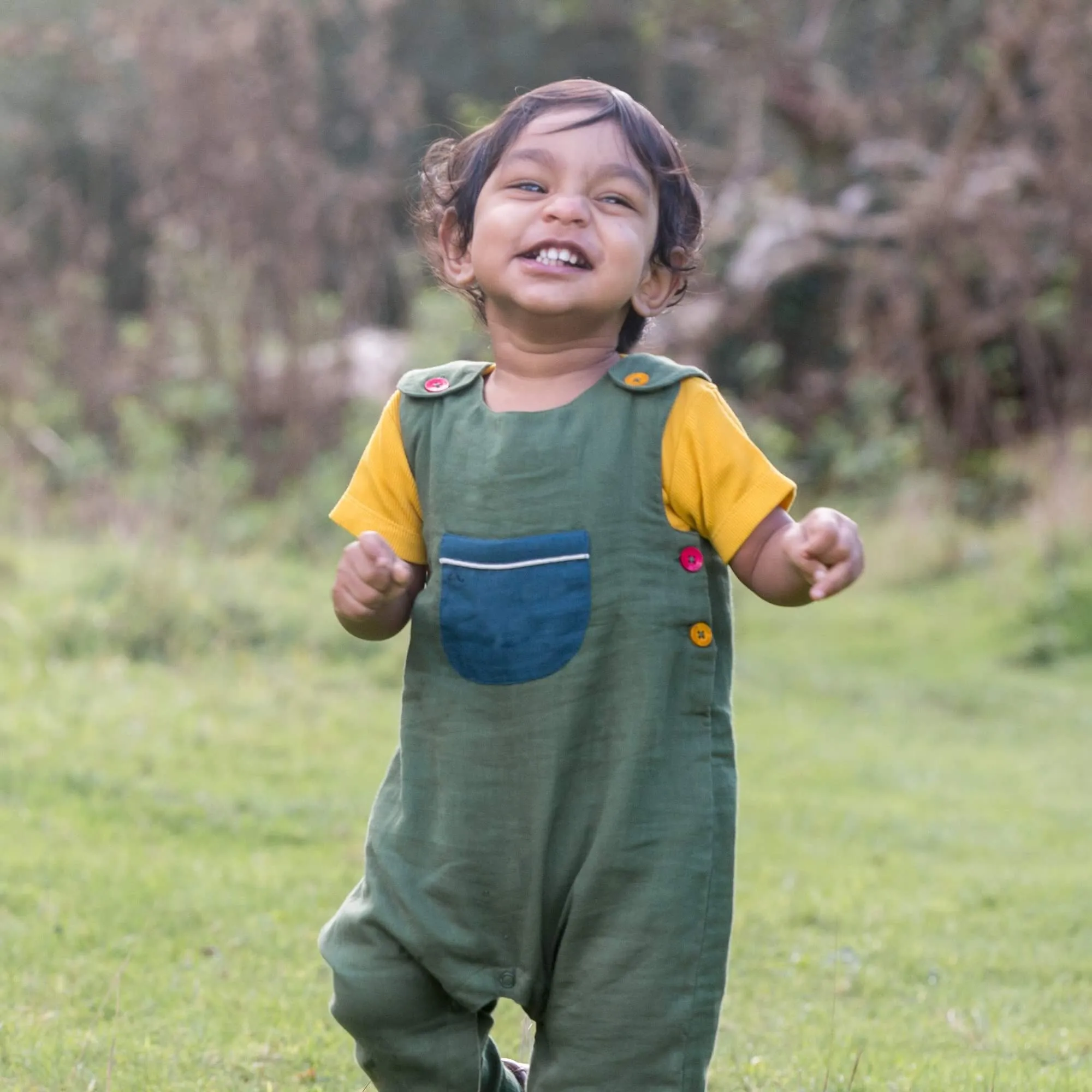 Olive Green Day After Day Adventure Dungarees