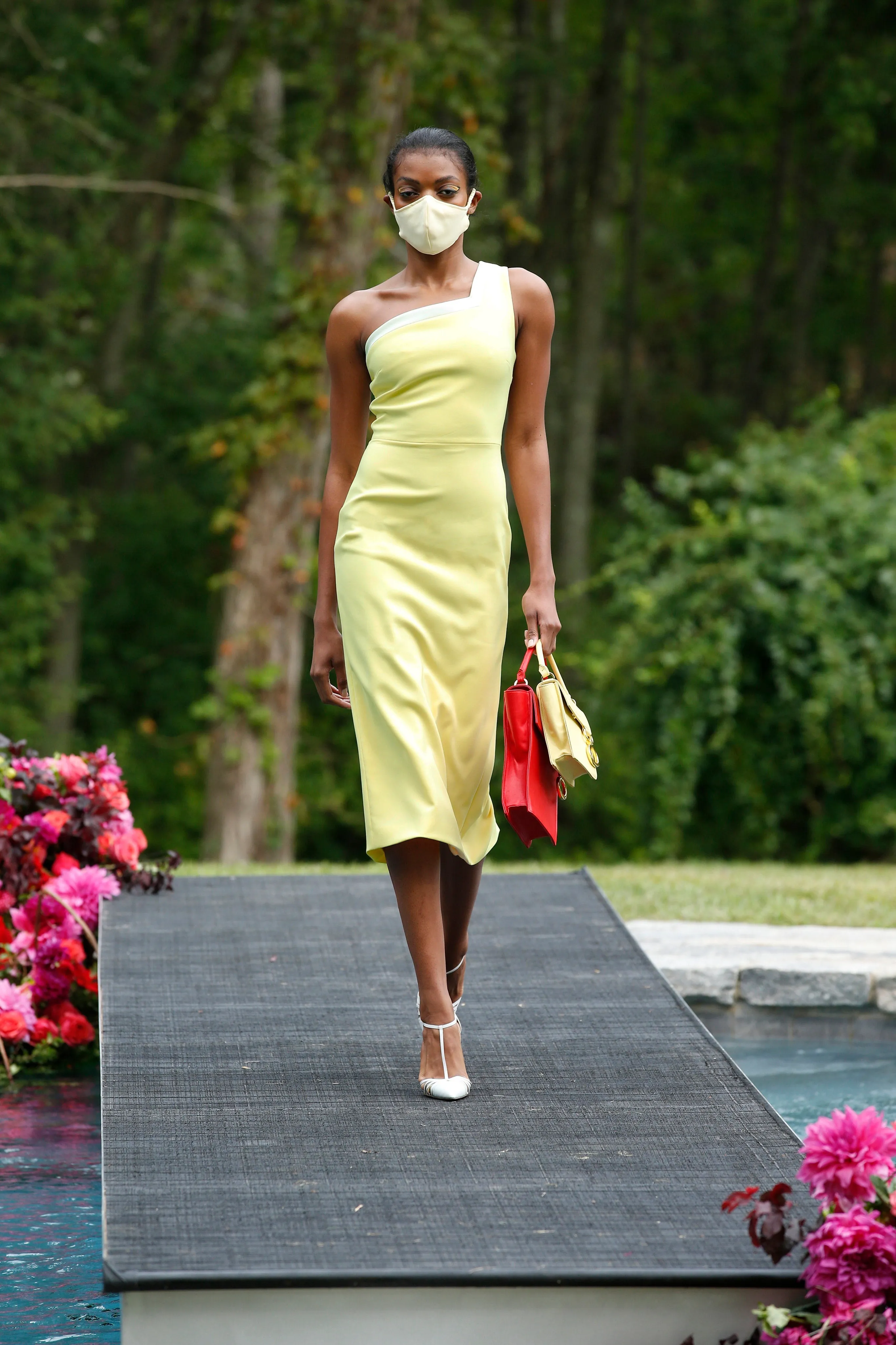 One Shoulder Mid Length Sheath Dress