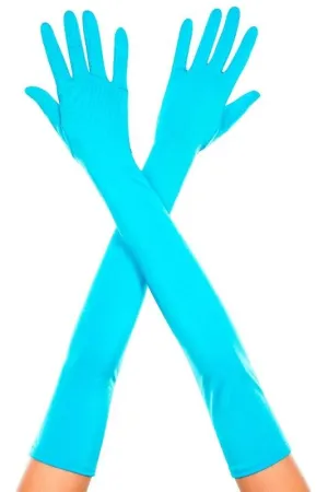 Opera Length Gloves Turquoise