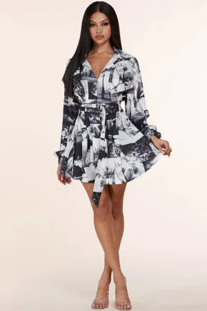 PHOTOGRAPH PRINT MINI DRESS