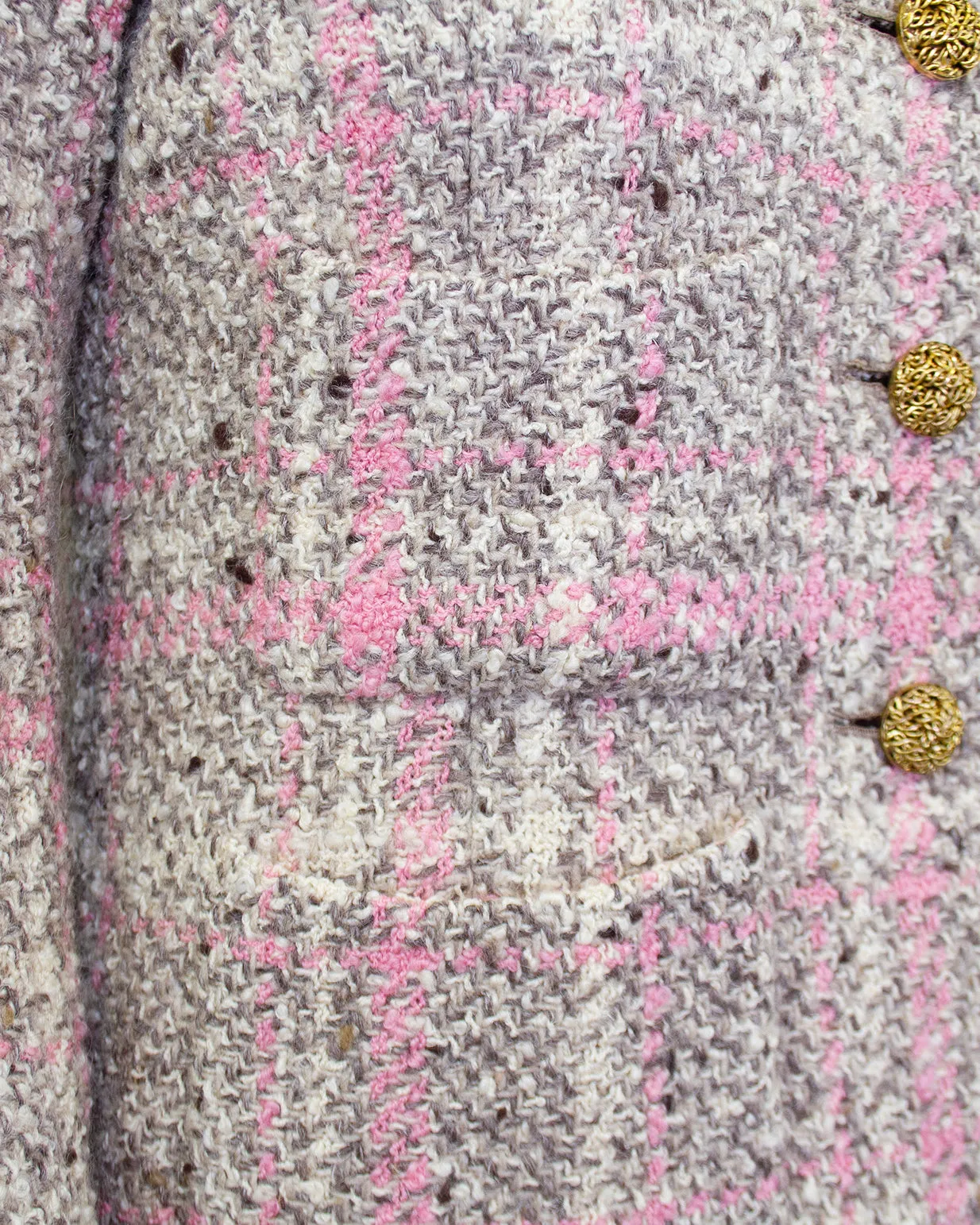 Pink and Grey Tweed Haute Couture Suit