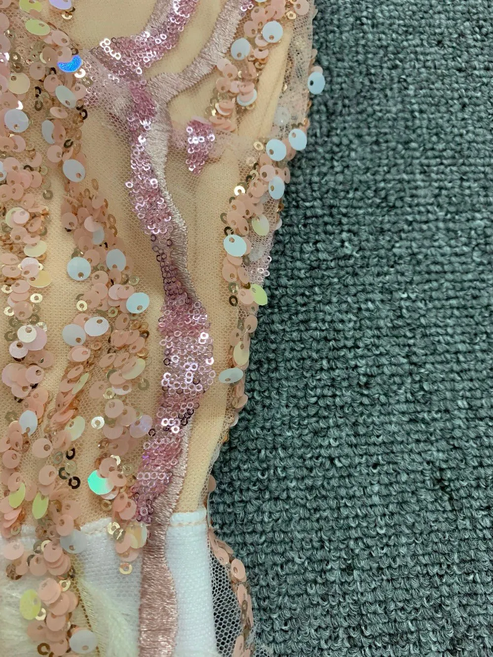 Pink Blue Feathers Rayon Bandage Dress Night Club
