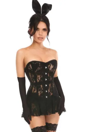 Plus Size Sexy Black Bunny Corset Dress Costume
