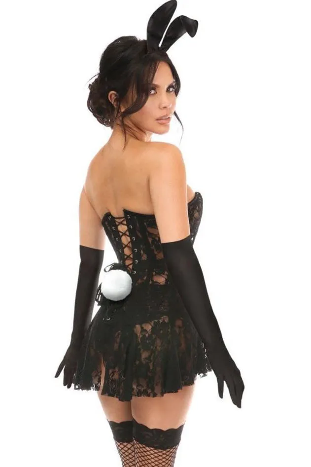 Plus Size Sexy Black Bunny Corset Dress Costume