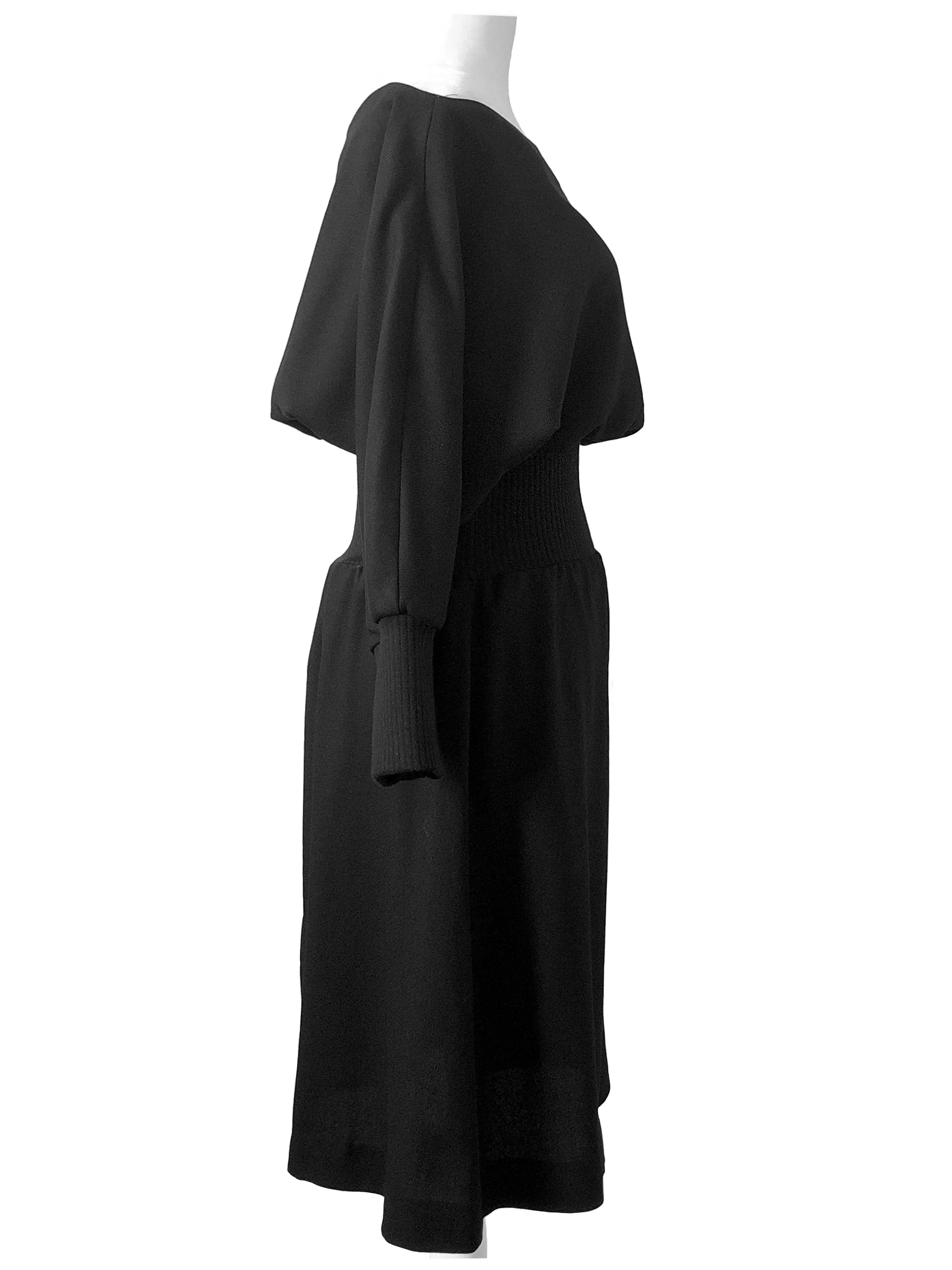 Puff-sleeve Elastic Waist Dress