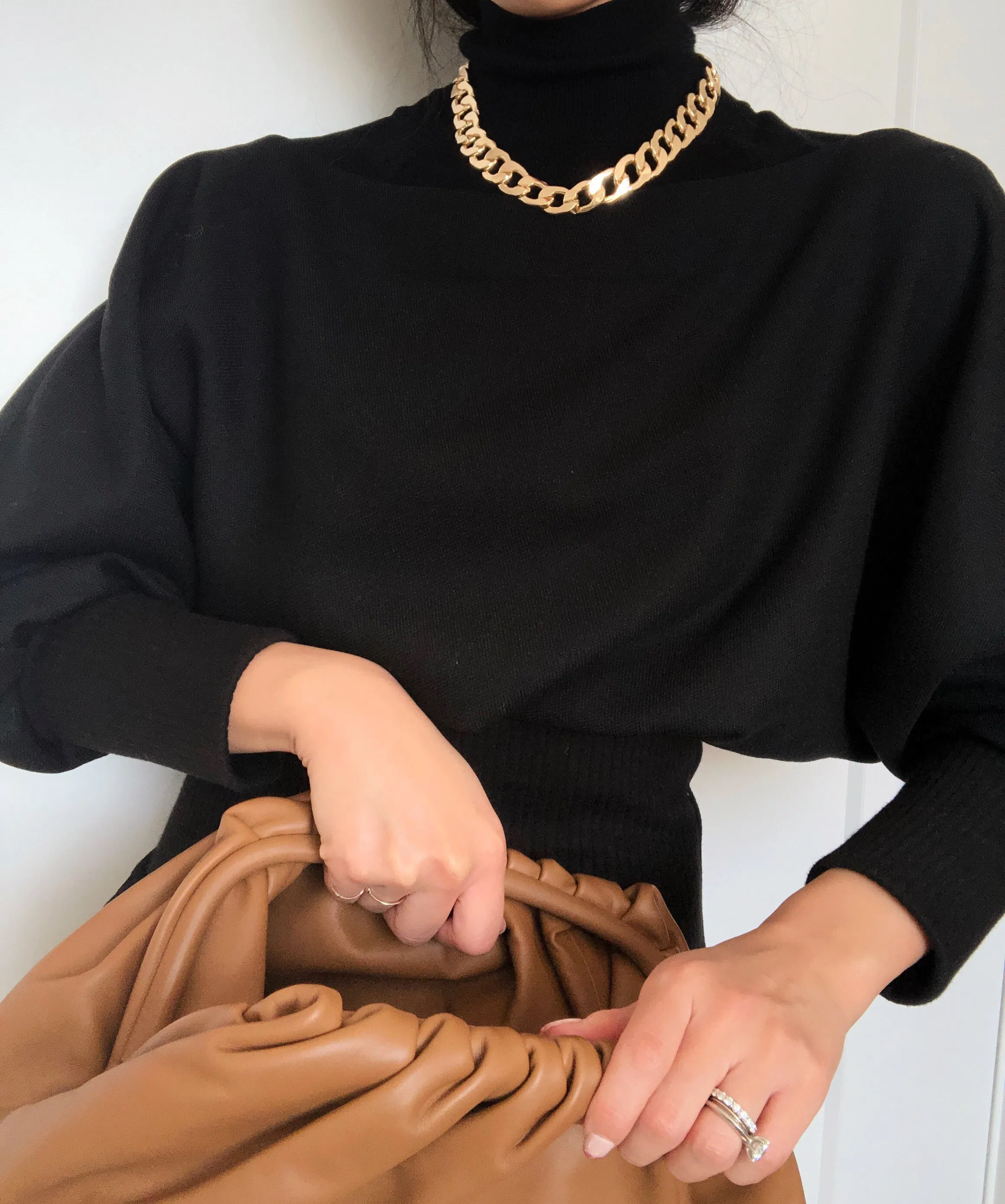 Puff-sleeve Elastic Waist Dress