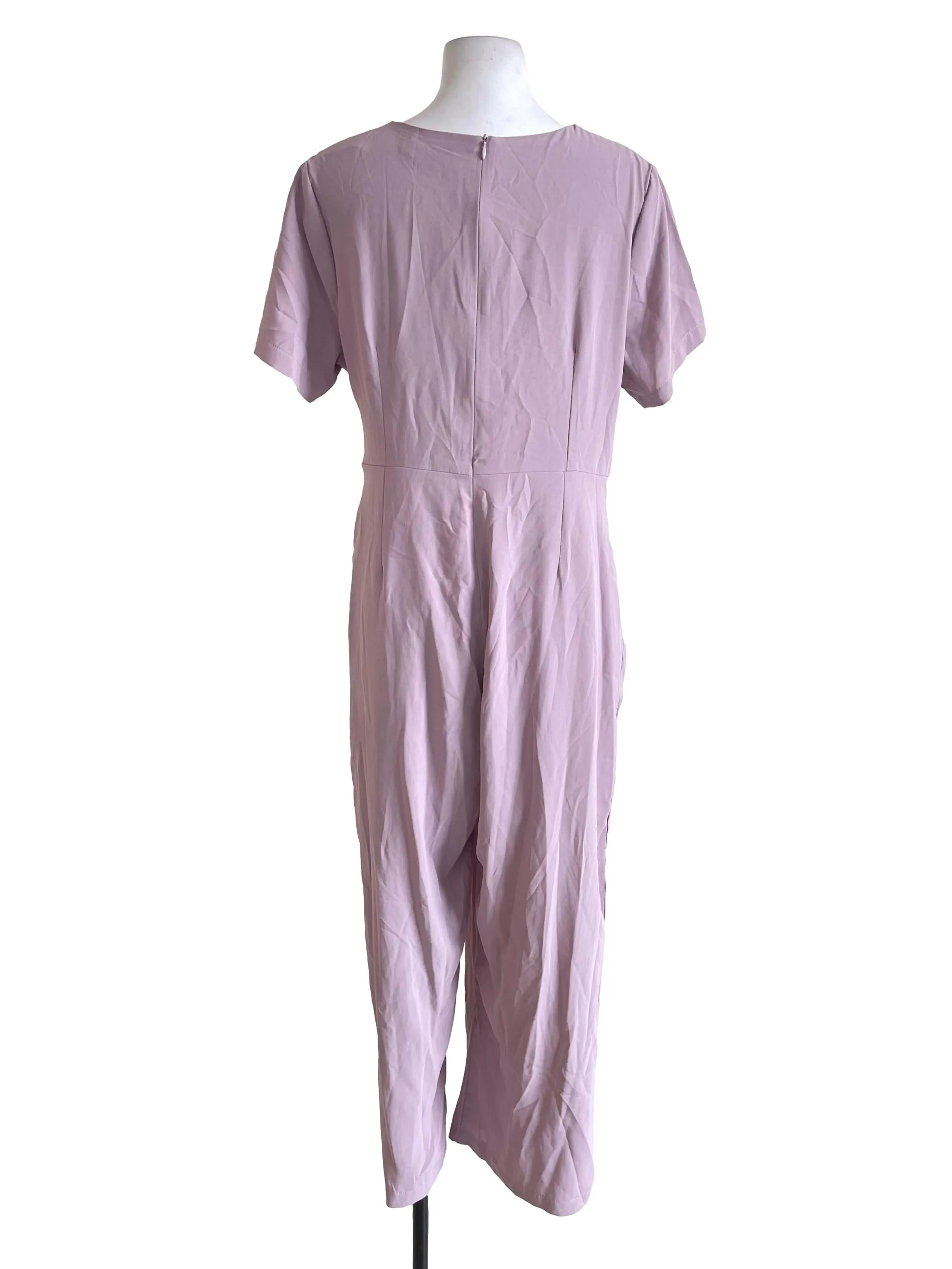 Purple V Neck Jumpsuit