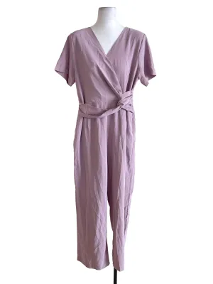 Purple V Neck Jumpsuit